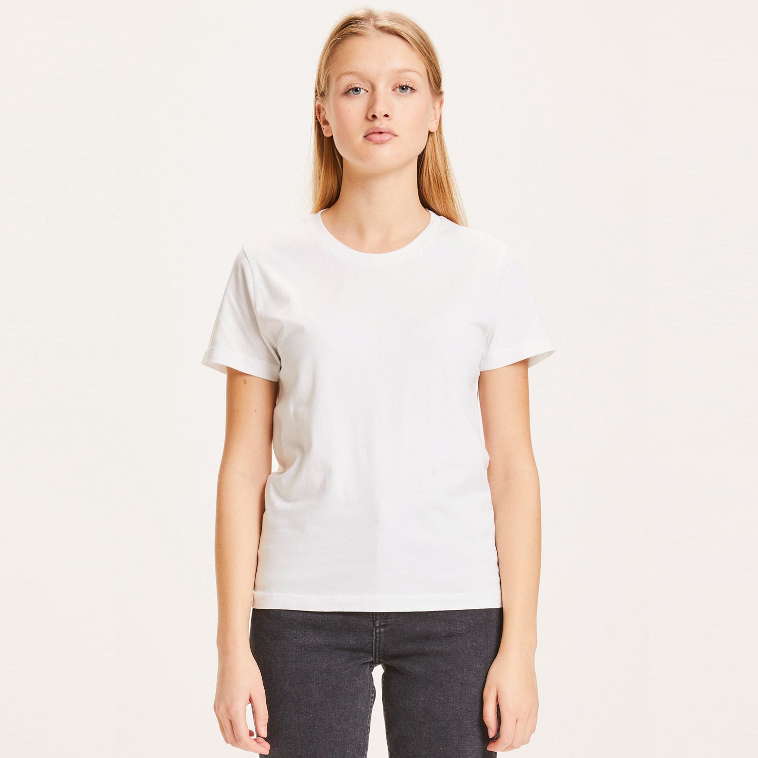 Rosa Basic Tee Bright White - KNOWLEDGE COTTON APPAREL