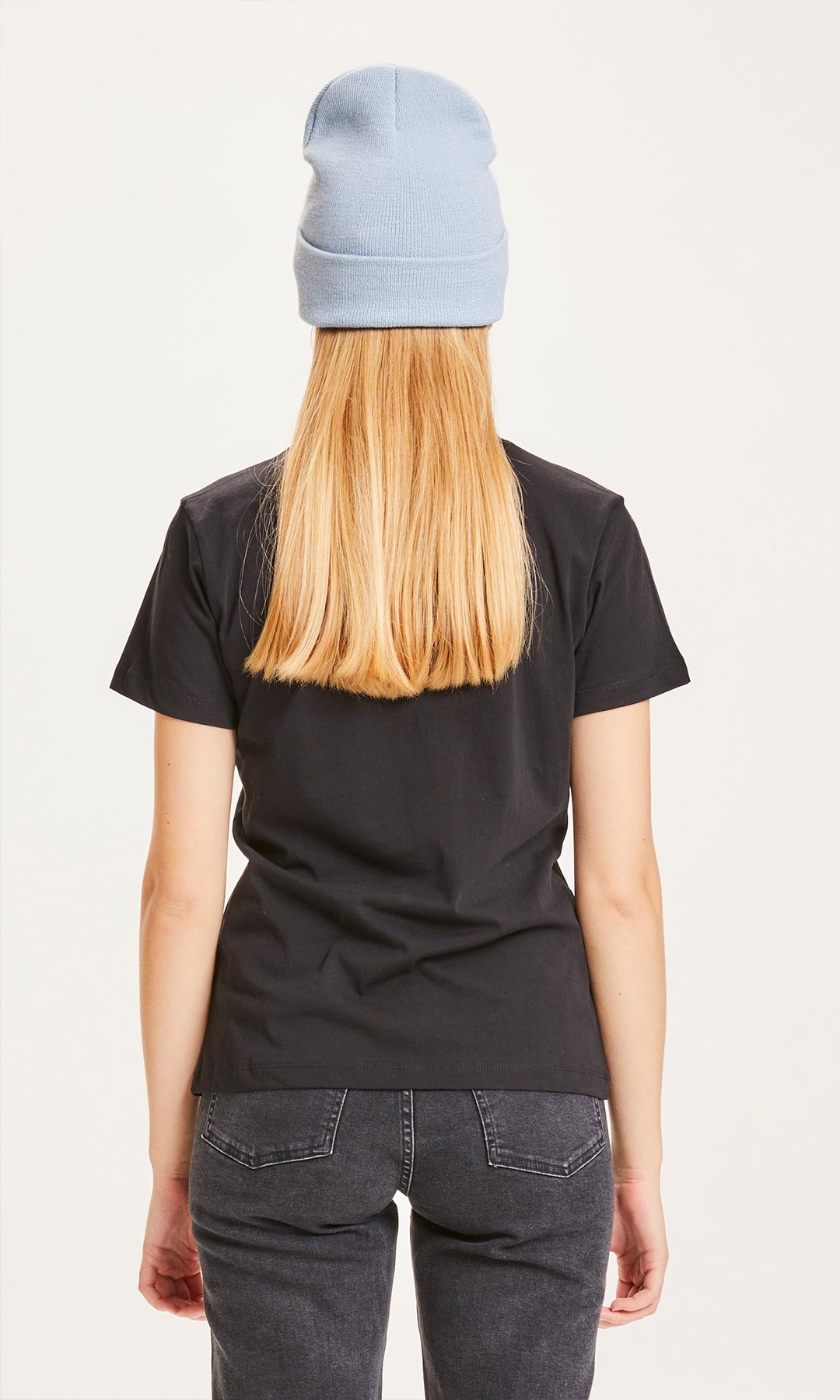 Rosa Basic Tee Jet Black - KNOWLEDGE COTTON APPAREL