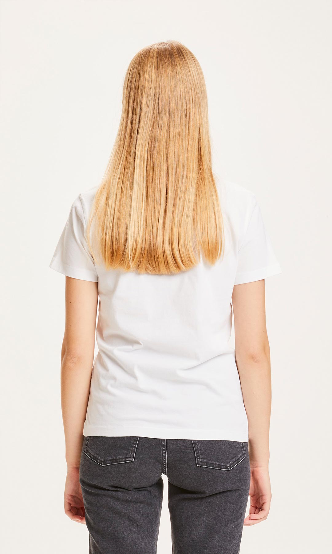 Rosa Basic Tee Bright White - KNOWLEDGE COTTON APPAREL