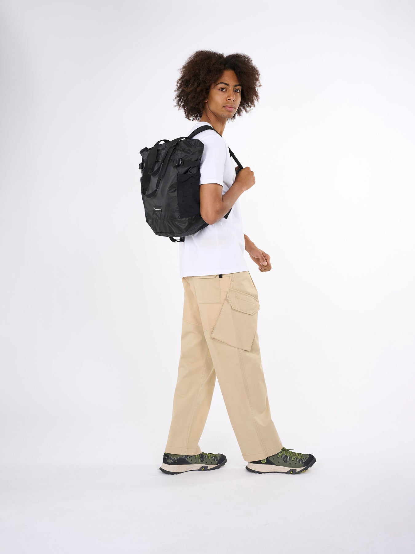 Packable Tote Backpack 25L Jet Black - KNOWLEDGE COTTON APPAREL