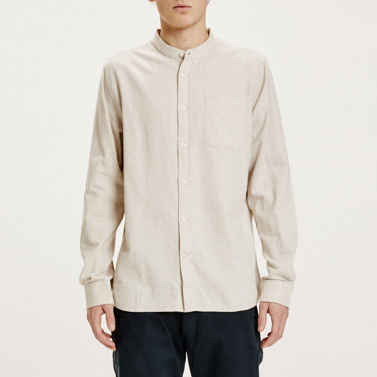 Elder Melange Greige Flanell Murarskjorta - KNOWLEDGE COTTON APPAREL