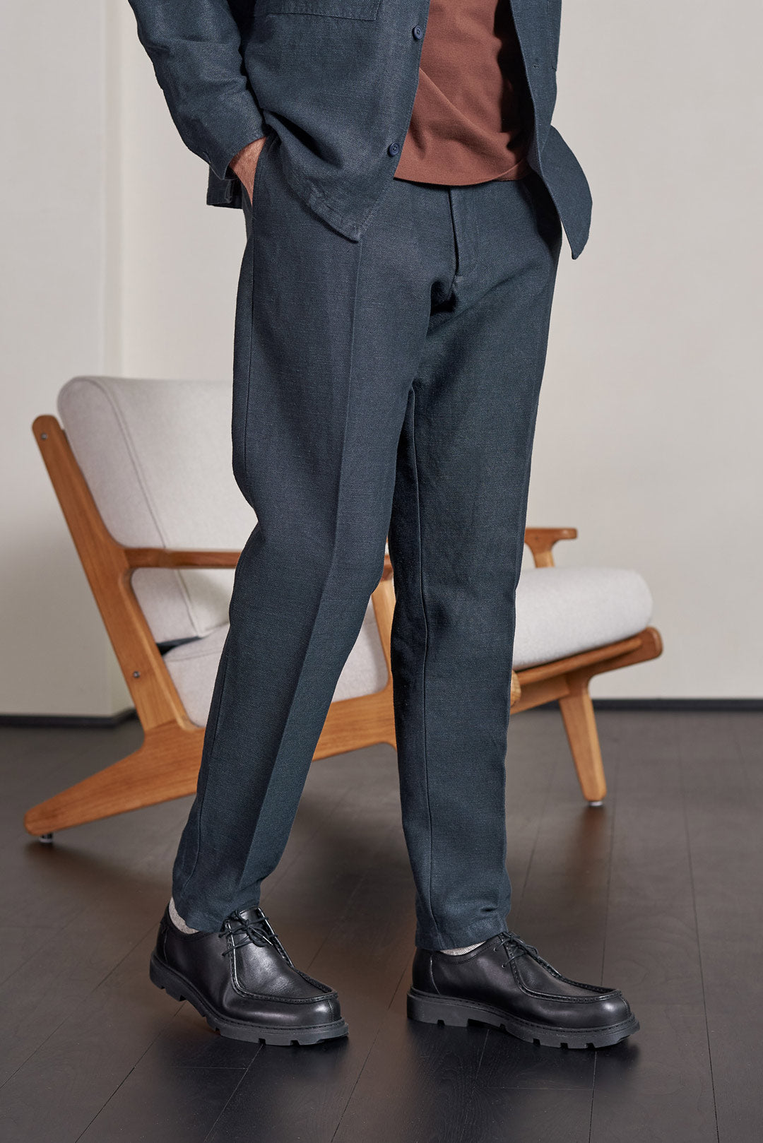 Jostha Winter Linen Trousers Cold Navy