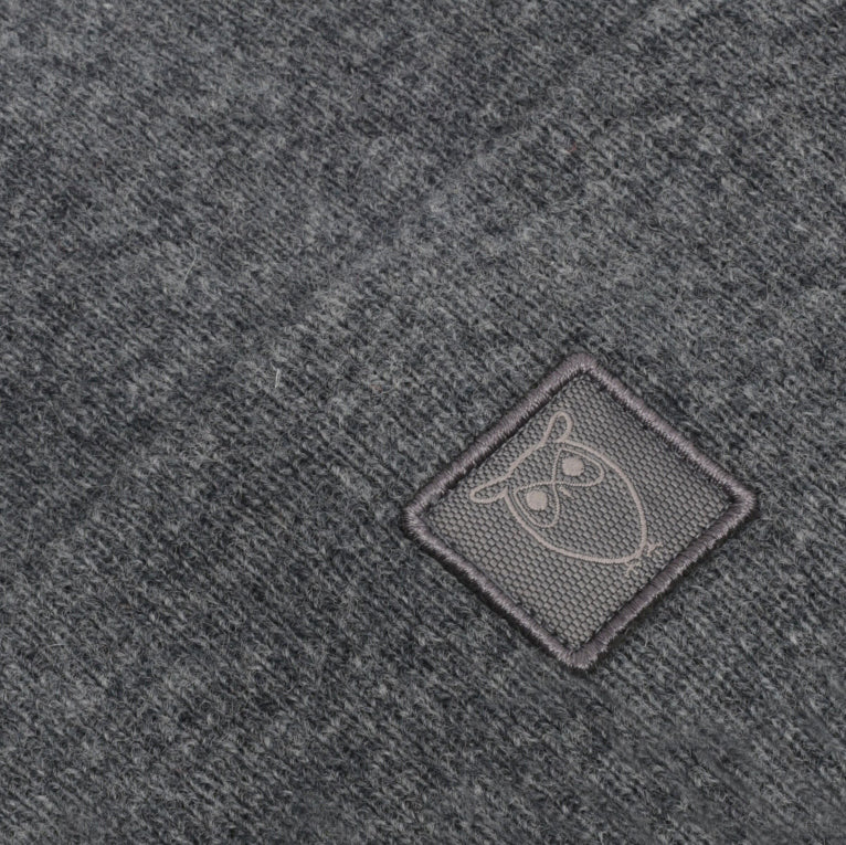 Double Layer Wool Beanie Dark Grey - KNOWLEDGE COTTON APPAREL