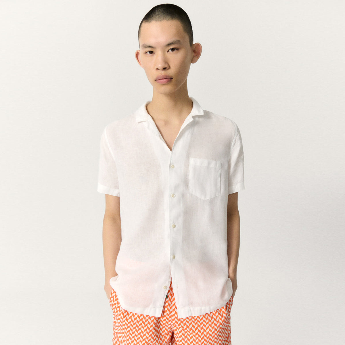 Sutar Linen SS Shirt White - ECOALF