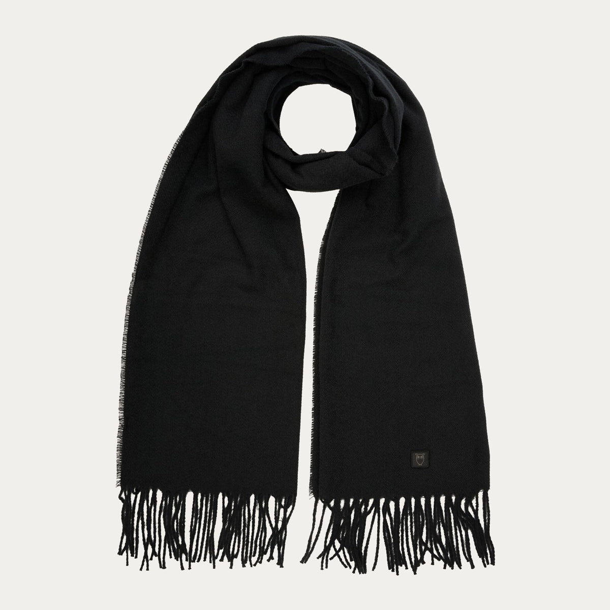 Solid Vegan Scarf Black - KNOWLEDGE COTTON APPAREL