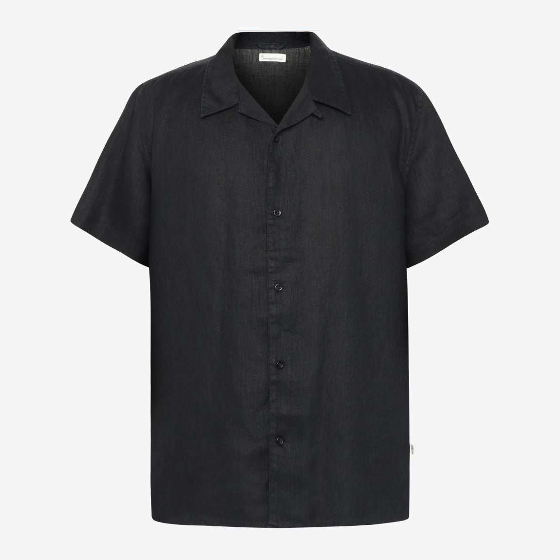 Box Short Sleeve Linen Shirt Black