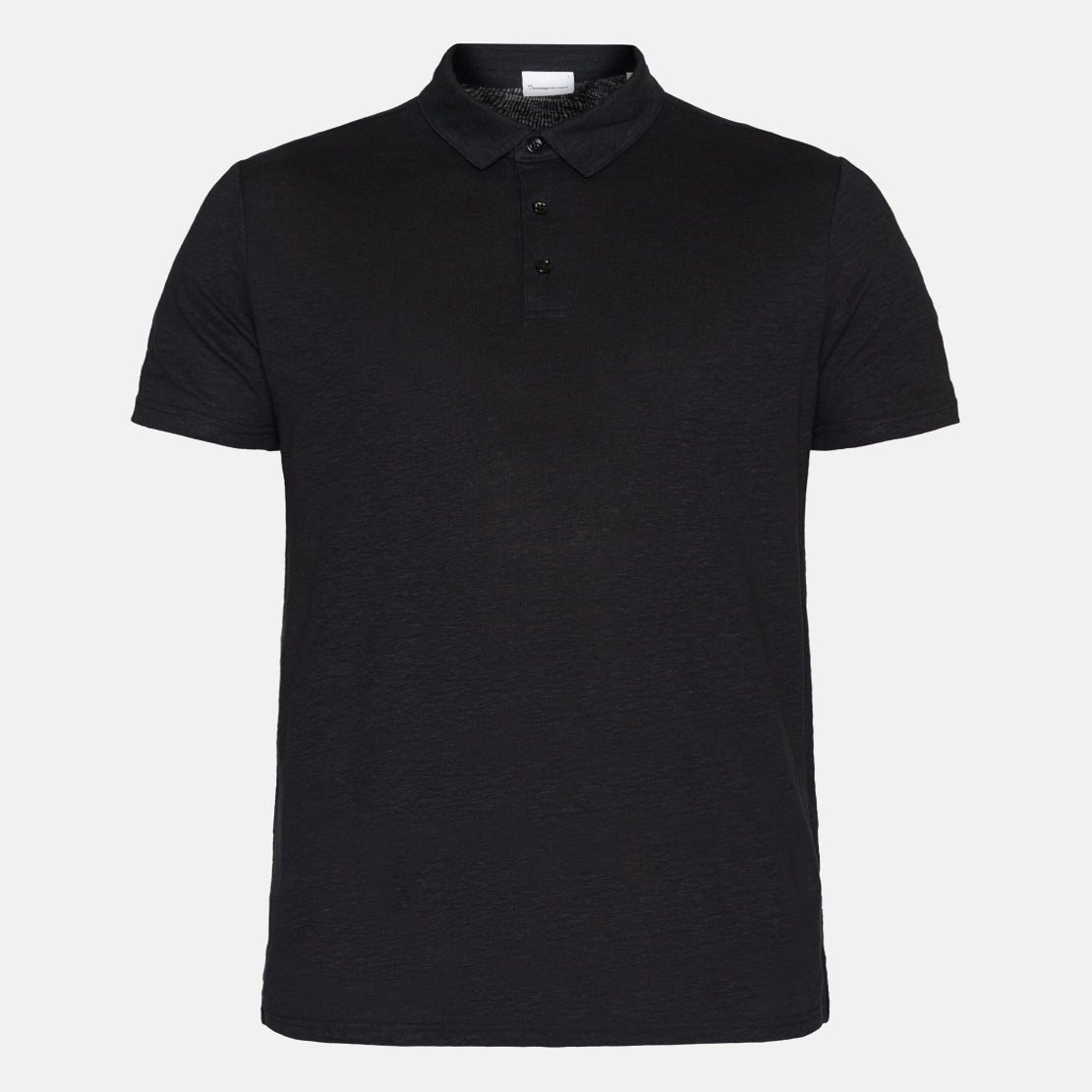 Regular Linen Polo Black - KNOWLEDGE COTTON APPAREL