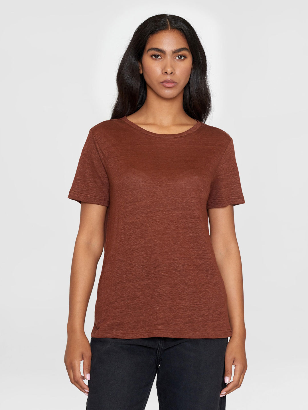 Regular Linen T-shirt Women's Tiramisu - KNOWLEDGE COTTON APPAREL