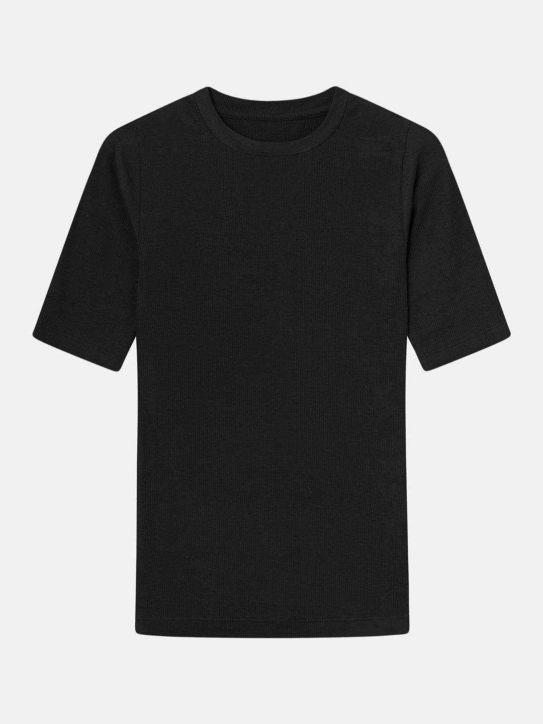 Rib Stretch T-shirt Ekologisk Bomull Svart - KNOWLEDGE COTTON APPAREL