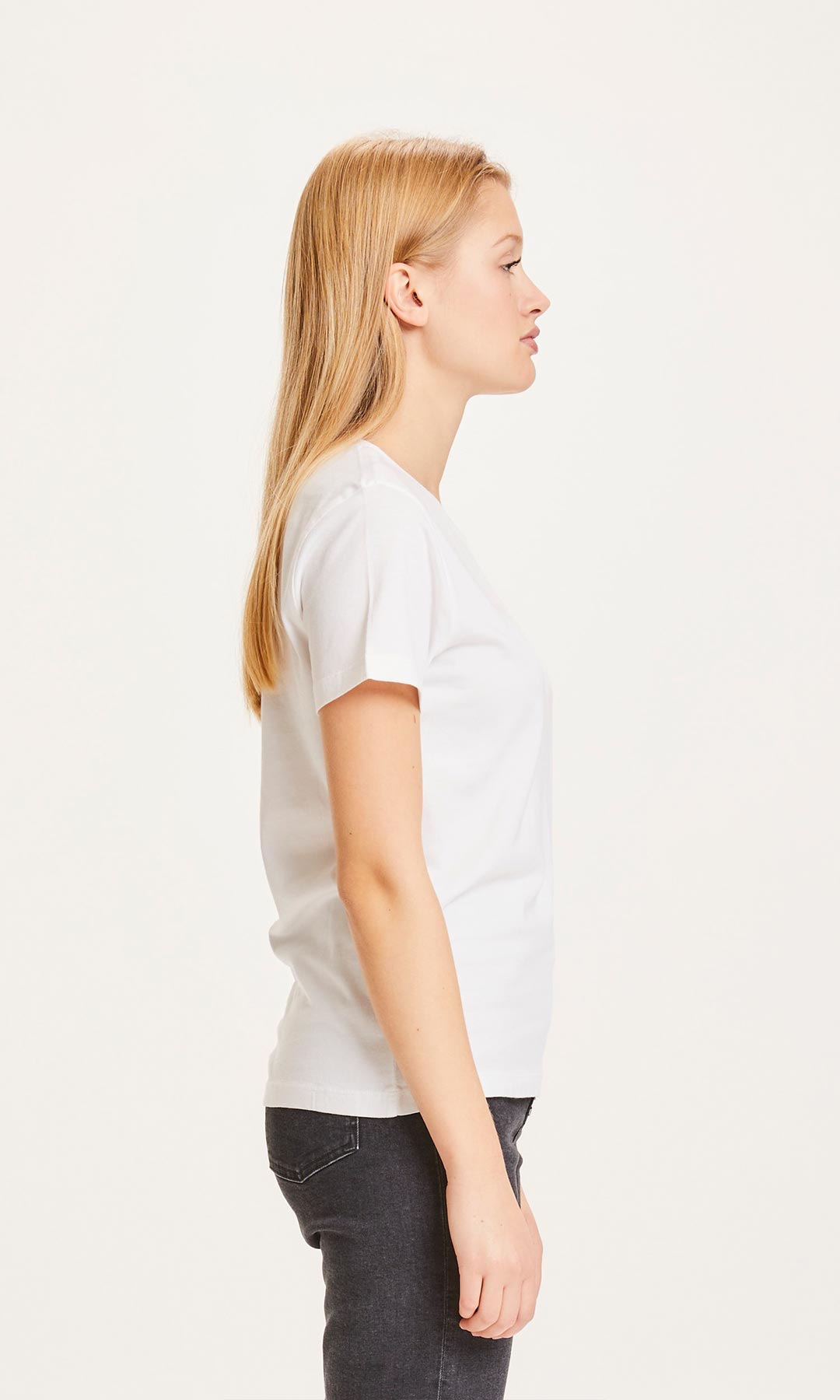 Rosa Basic Tee Bright White - KNOWLEDGE COTTON APPAREL