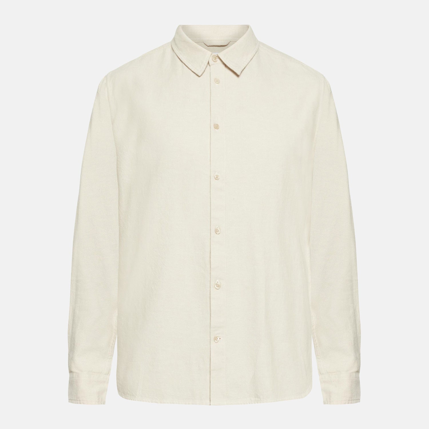 Heavy Twill Flannel Shirt Feather Gray - KNOWLEDGE COTTON APPAREL