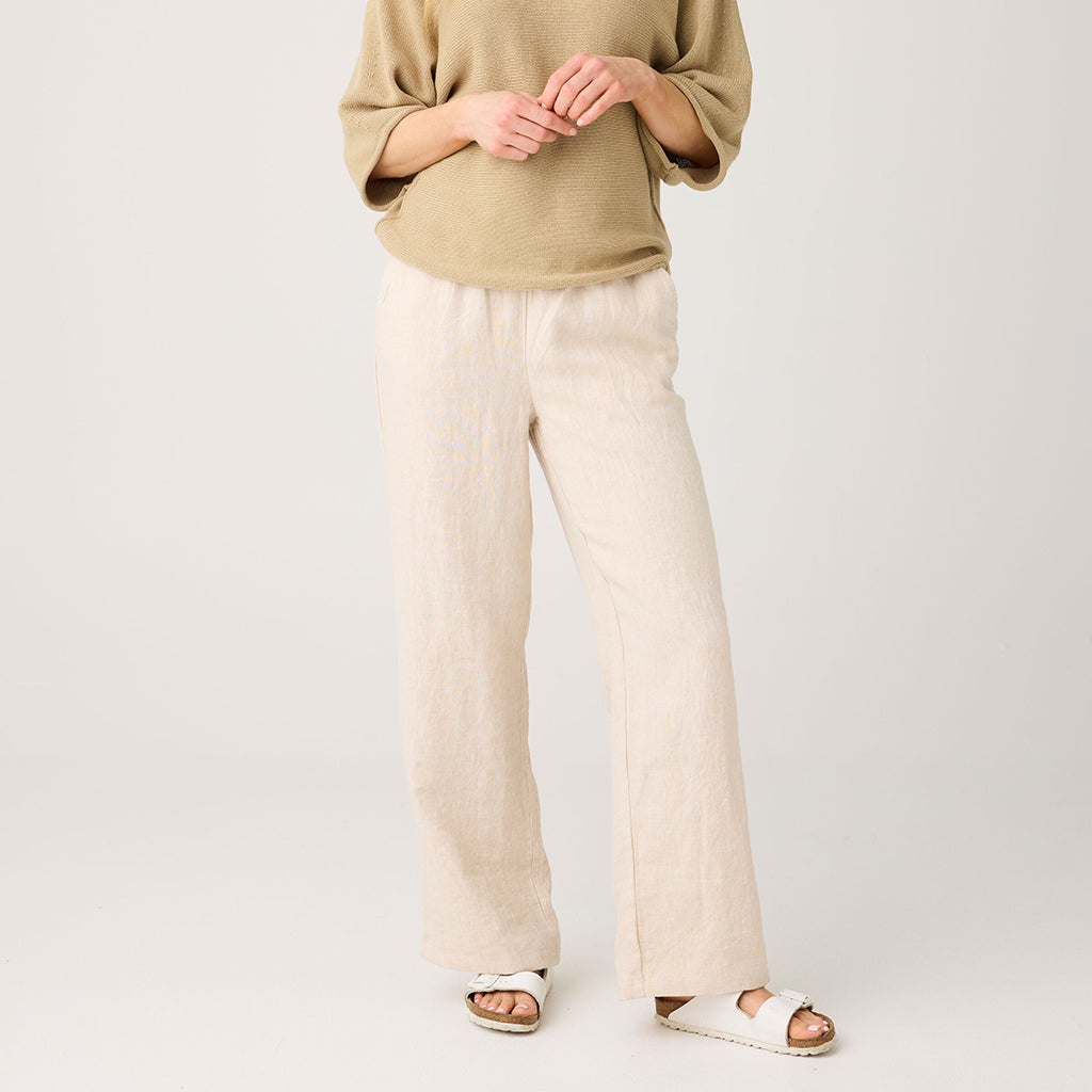 Posey Organic Linen Pants Light Feather Gray