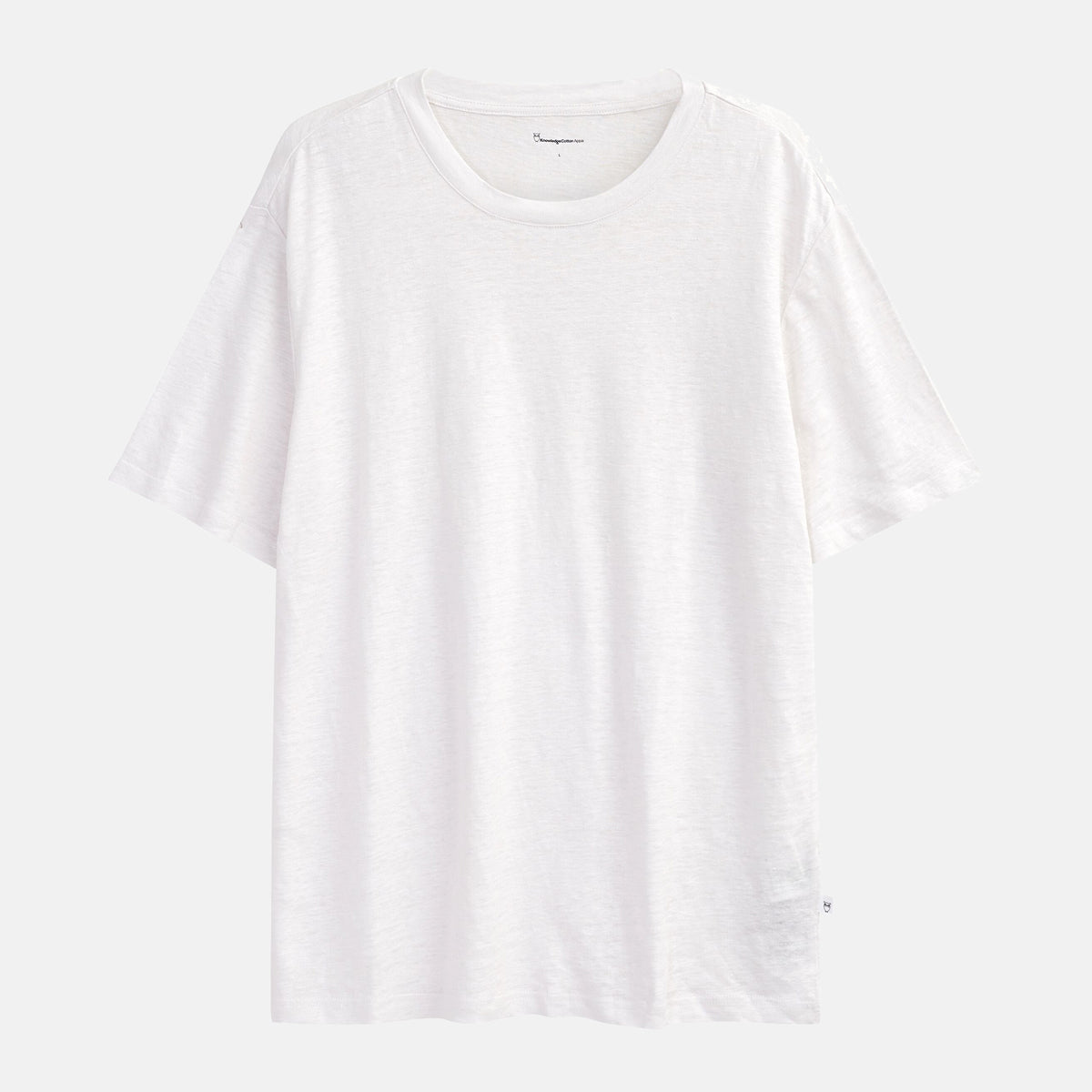 T-shirt Linne Herr Ekologisk Vit - KNOWLEDGE COTTON APPAREL