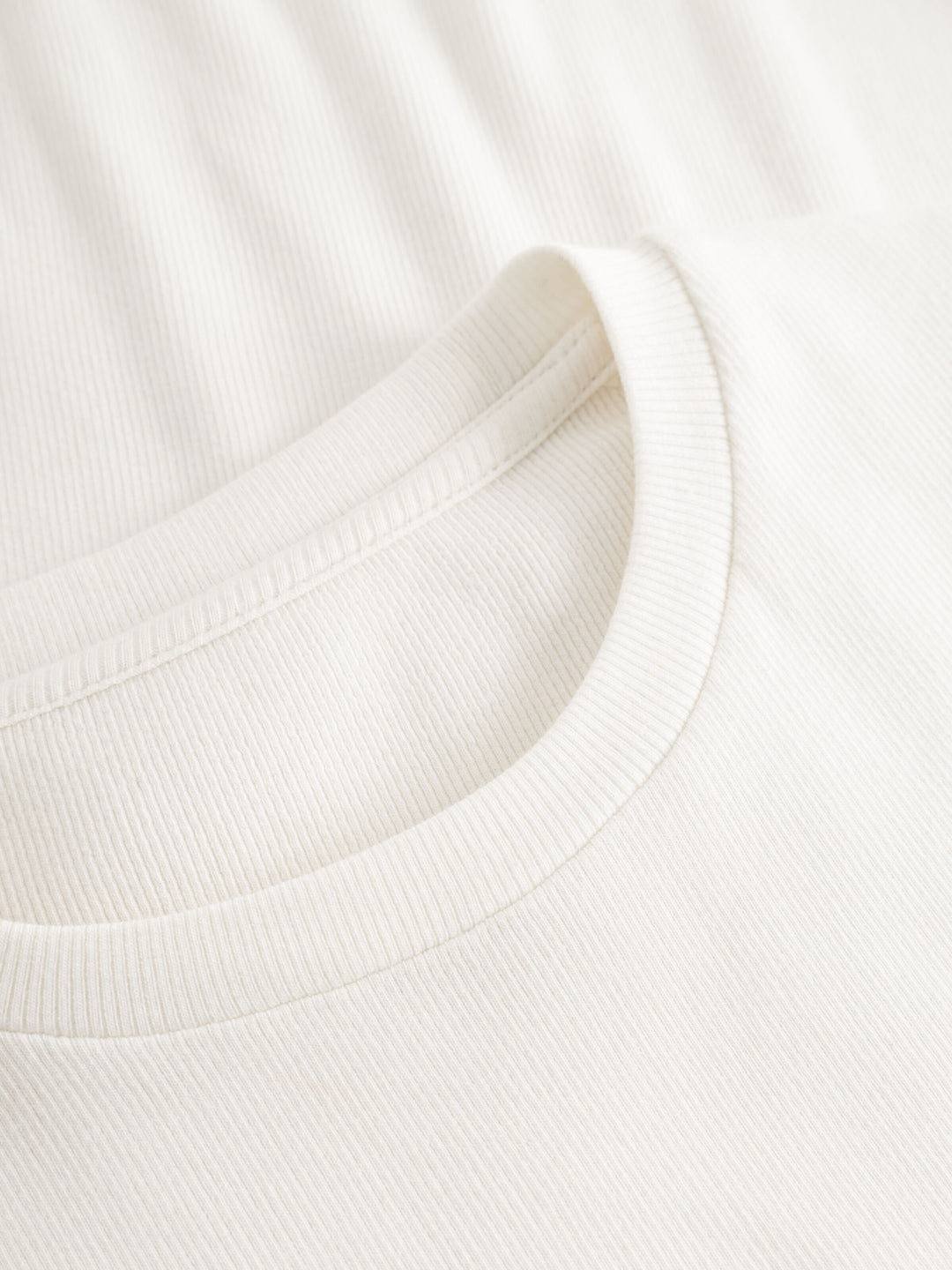 Rib T-shirt Ekologisk & Regenerativ Vit - KNOWLEDGE COTTON APPAREL