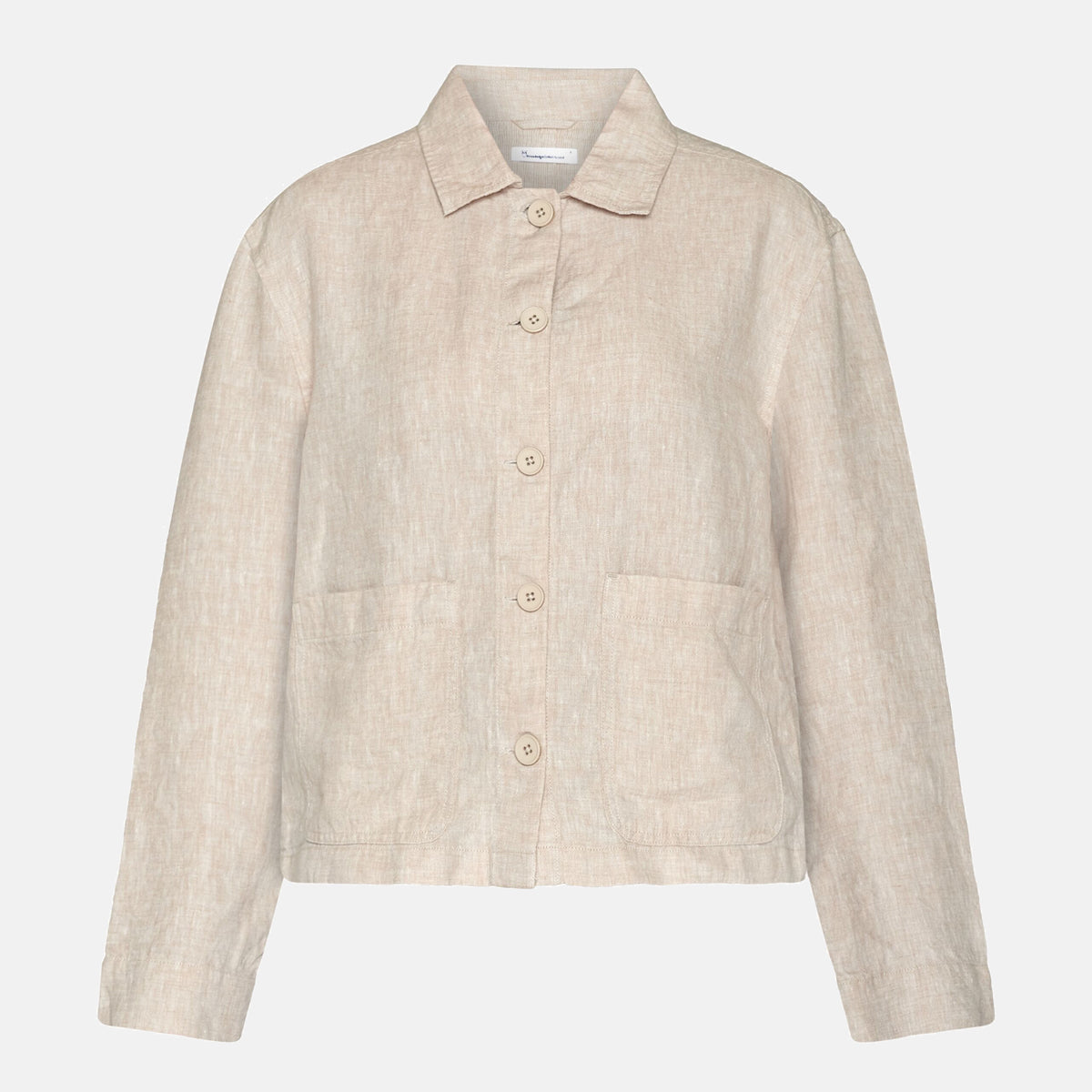 Workwear Jacket Linen Light Feather Gray - Women's - KNOWLEDGE COTTON