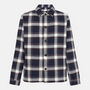 Heavy Flannel Overshirt Check Navy