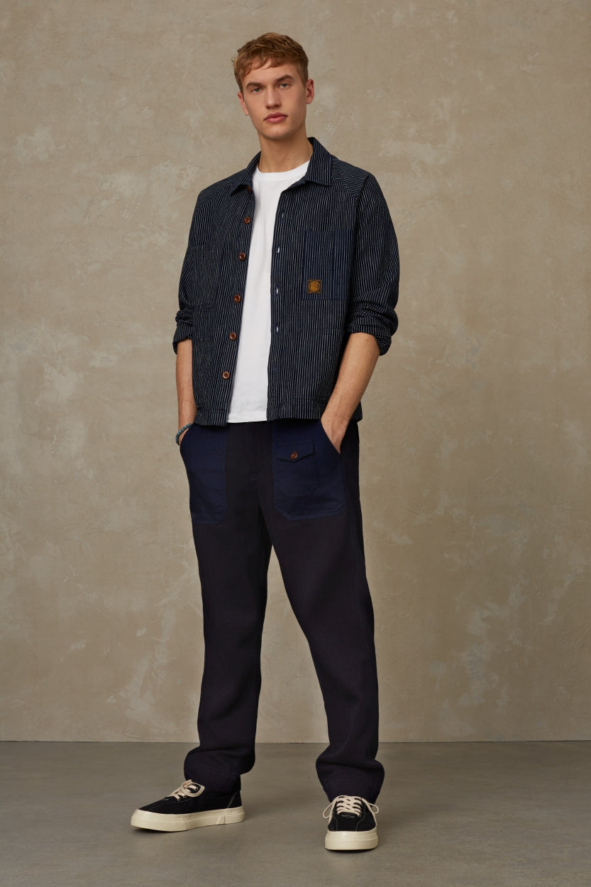 Vlad Overshirt Stripe Indigo - KINGS OF INDIGO