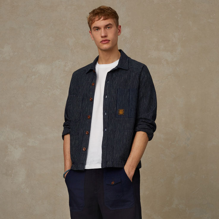 Vlad Overshirt Stripe Indigo - KINGS OF INDIGO