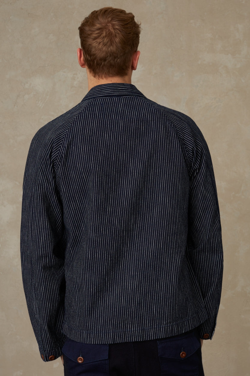 Vlad Overshirt Stripe Indigo - KINGS OF INDIGO