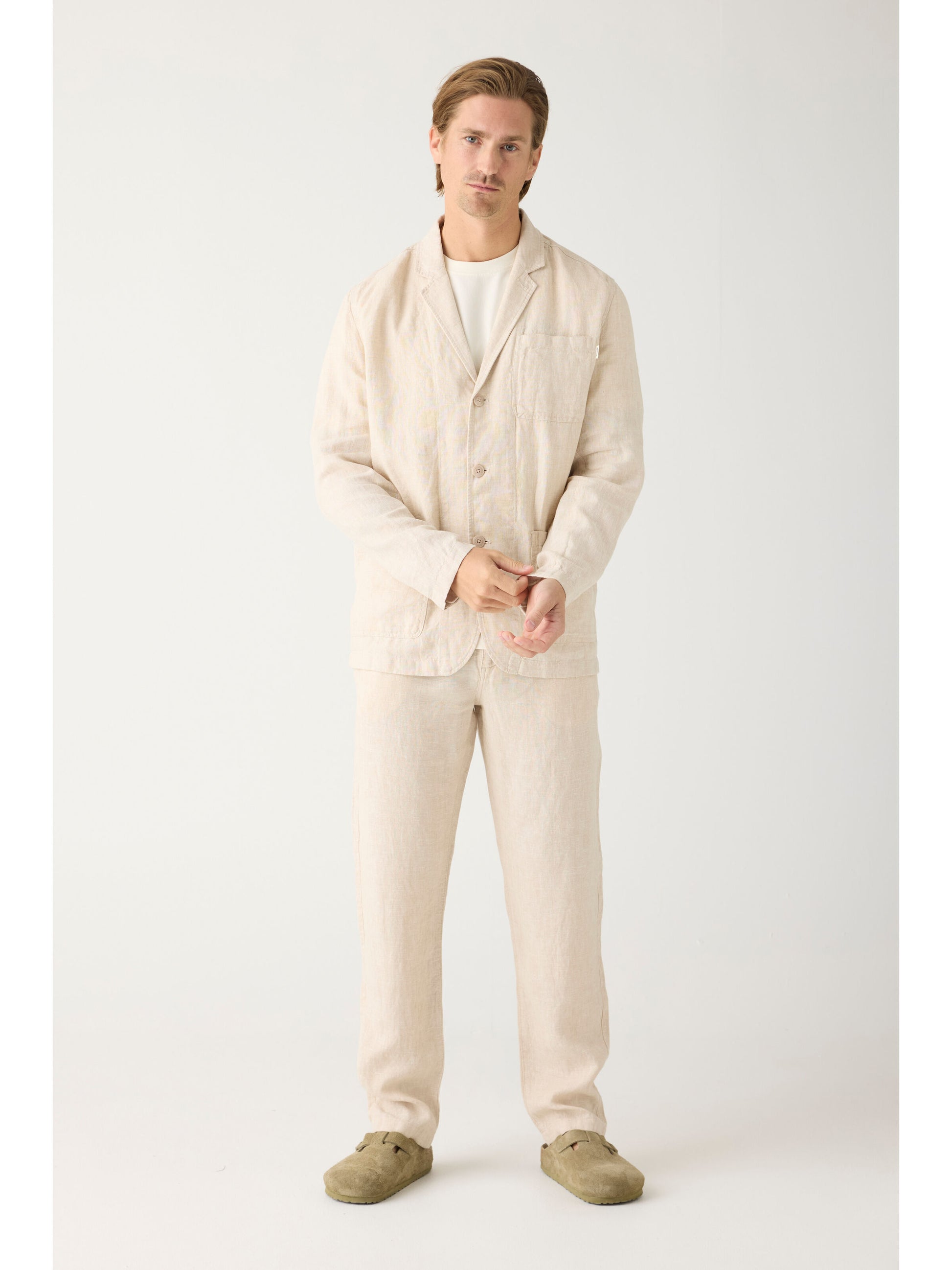 Chuck Regular Linen Pants Light Feather Gray