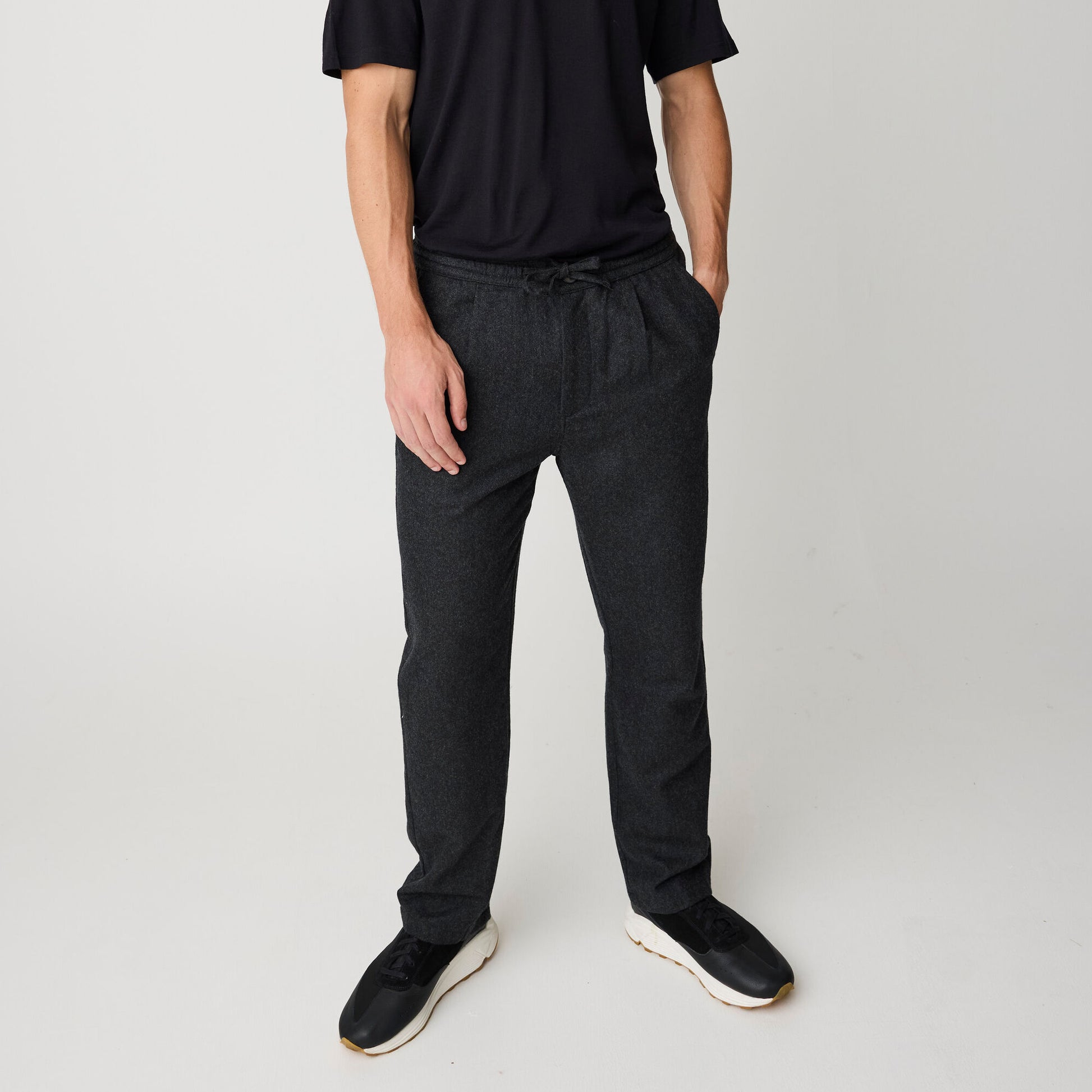 Fig Merino Wool Pants Dark Grey Melange