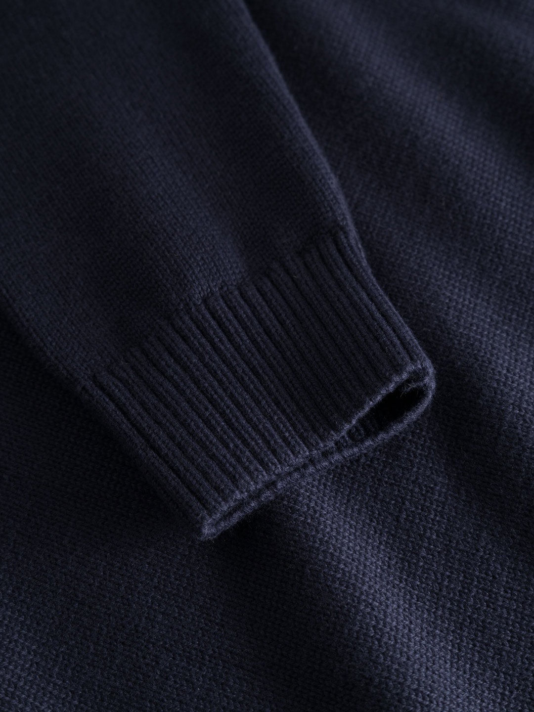 Plain Knitted Crew Neck Sweater Night Sky
