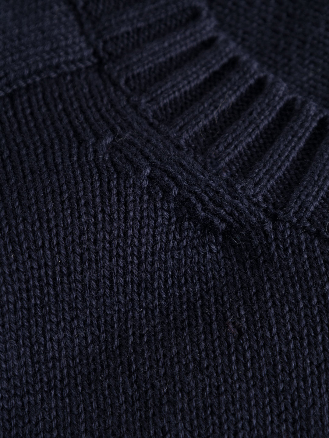 Plain Knitted Crew Neck Sweater Night Sky