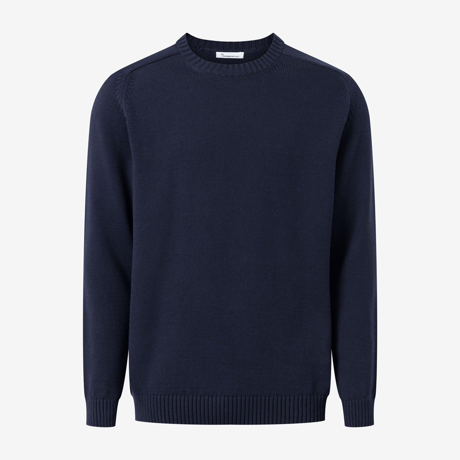 Plain Knitted Crew Neck Sweater Night Sky