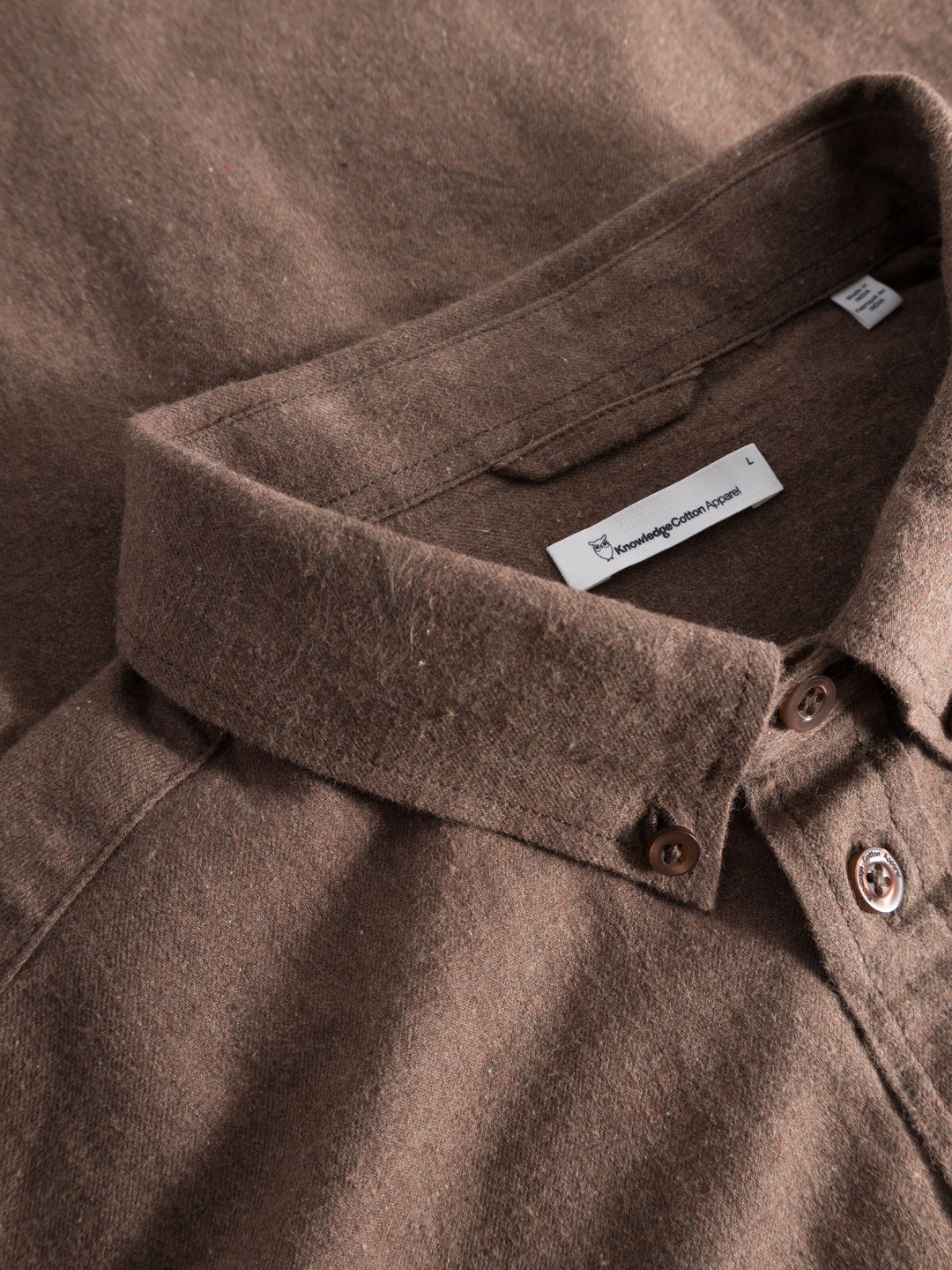 Flanellskjorta Melange Deep Mahogany - KNOWLEDGE COTTON APPAREL