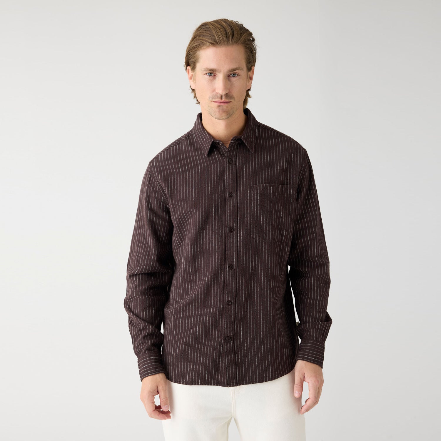 Flannel Shirt Brown Stripe