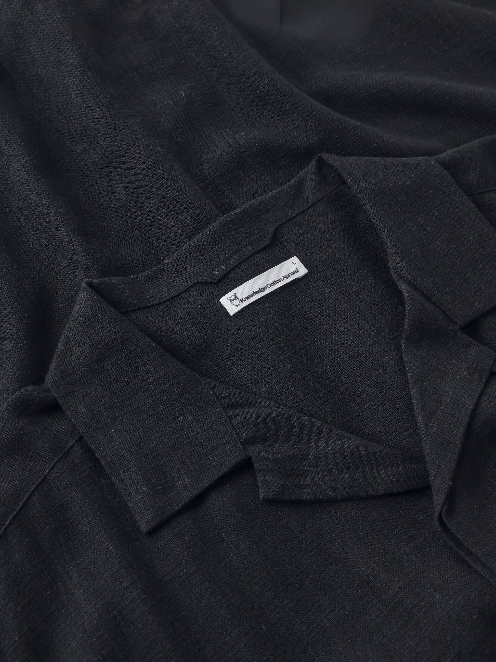 Linen & EcoVero Shortsleeve Shirt Black