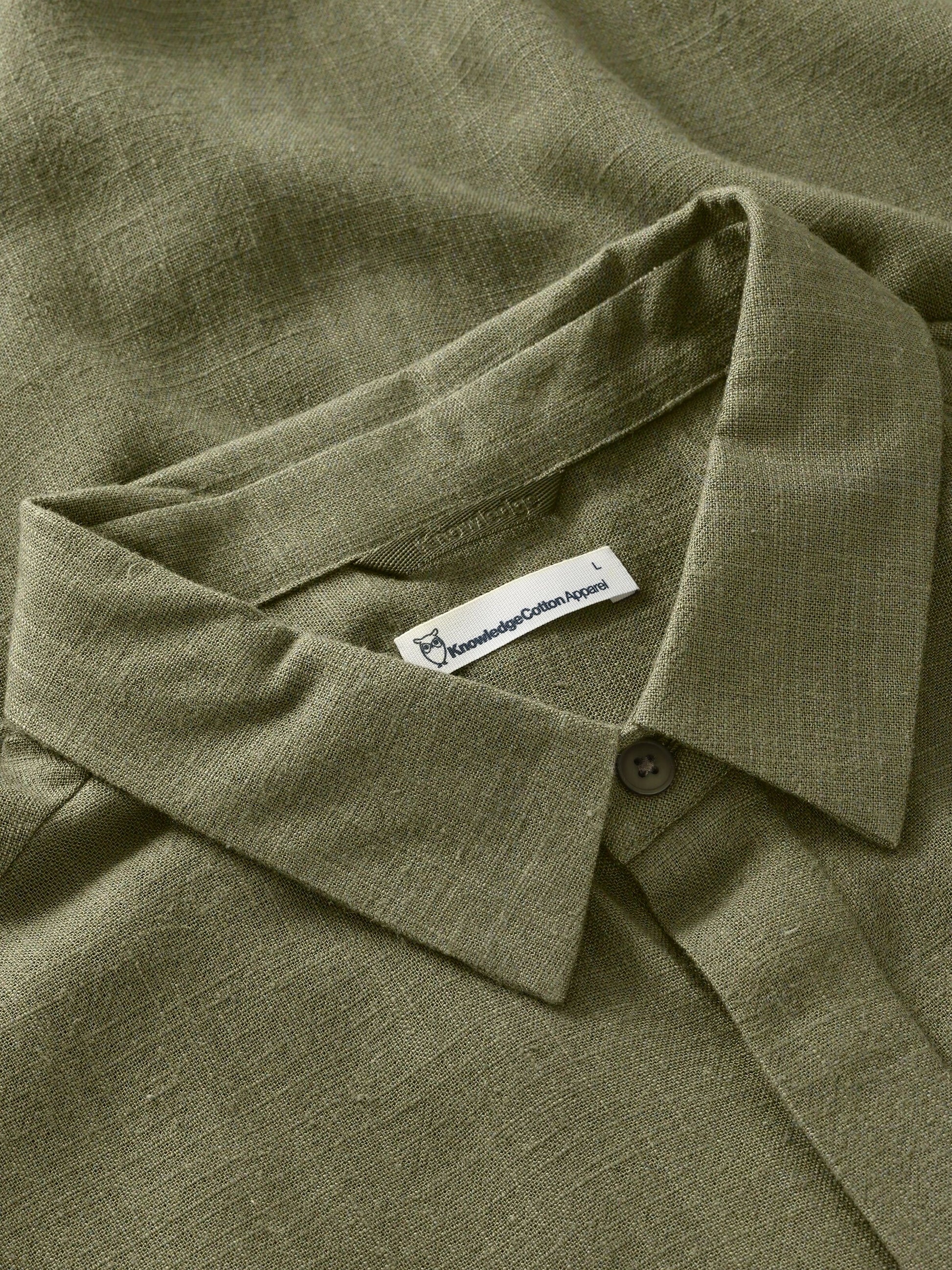 Linen & EcoVero Mix Shirt Burned Olive