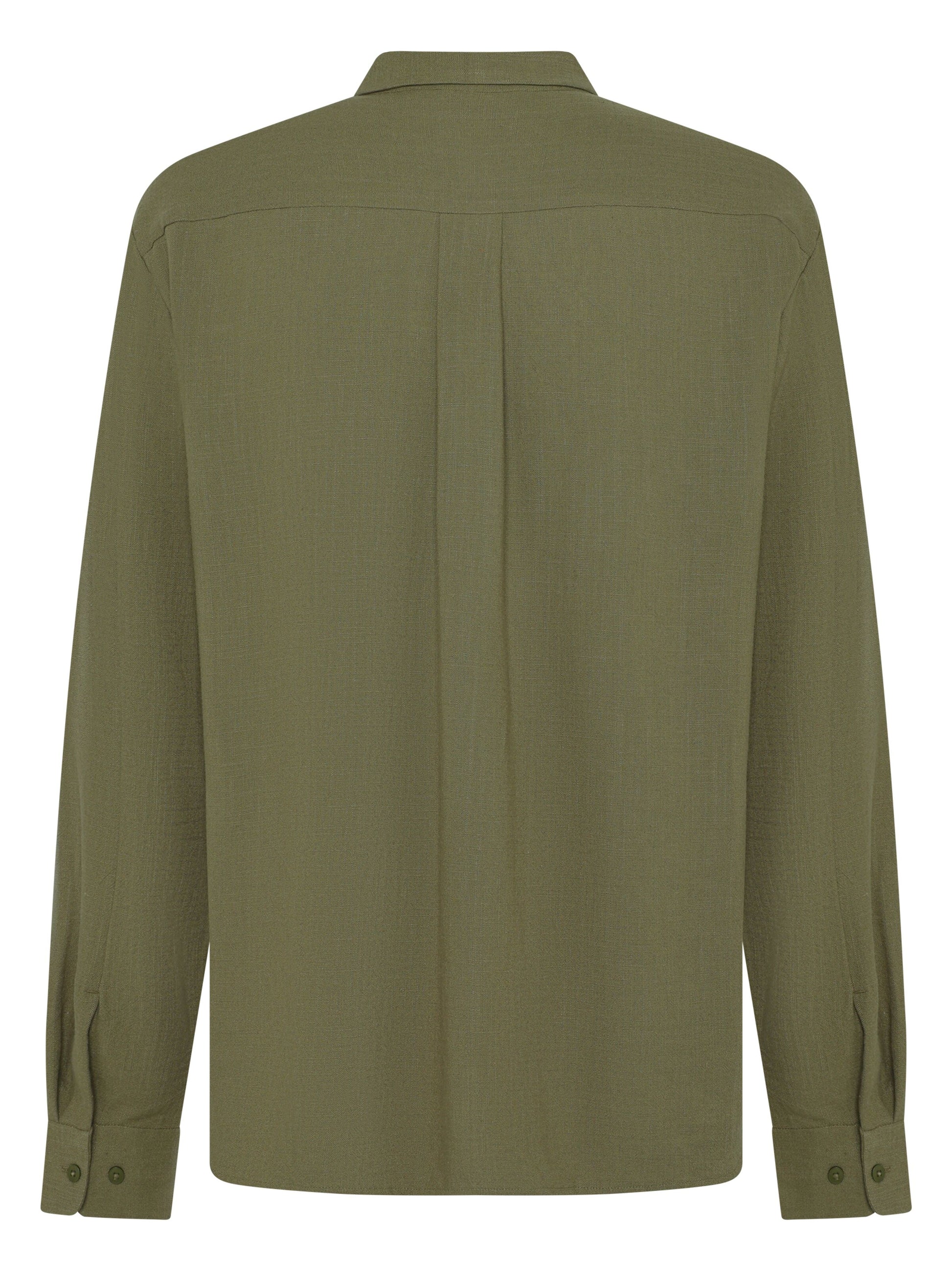 Linen & EcoVero Mix Shirt Burned Olive