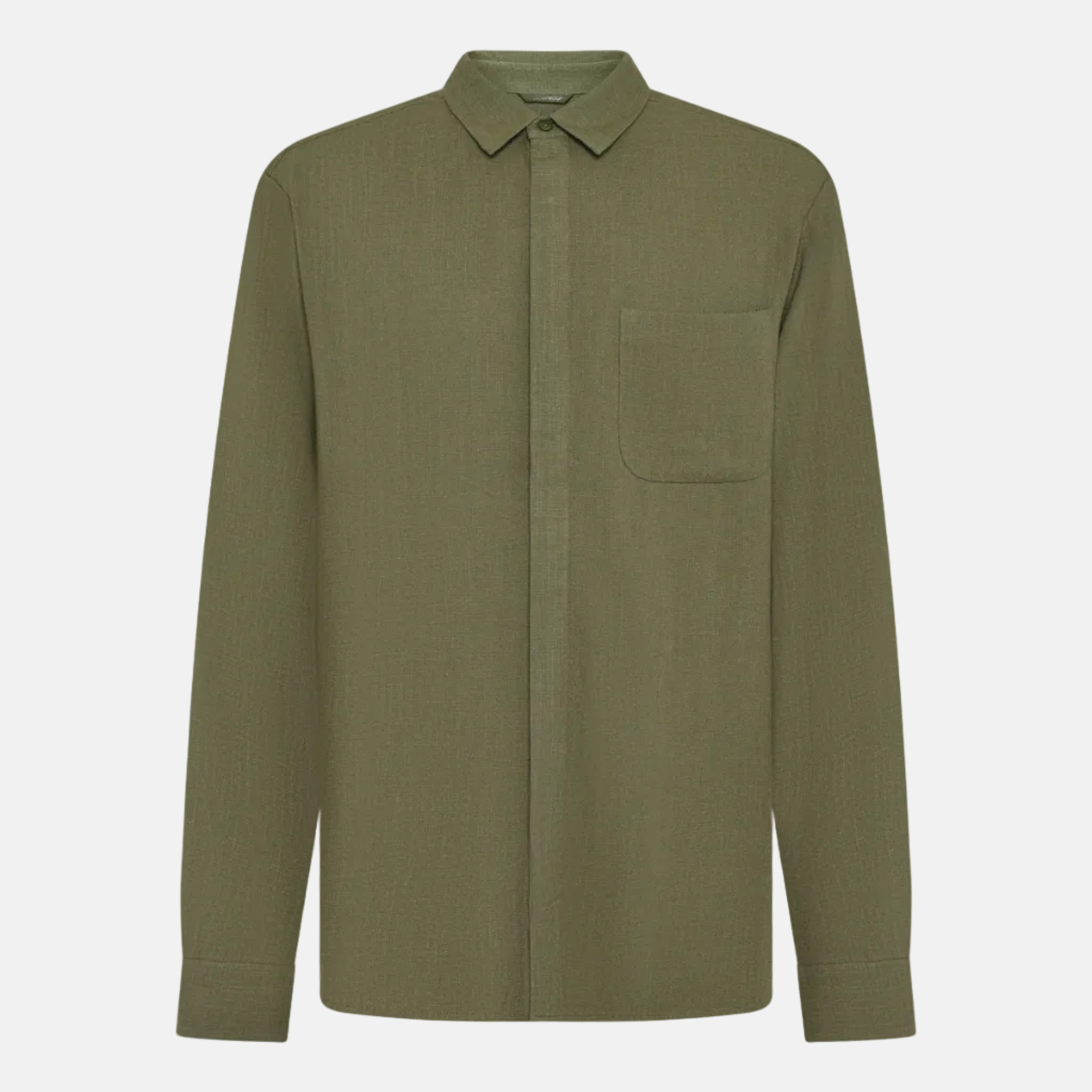Linen & EcoVero Mix Shirt Burned Olive