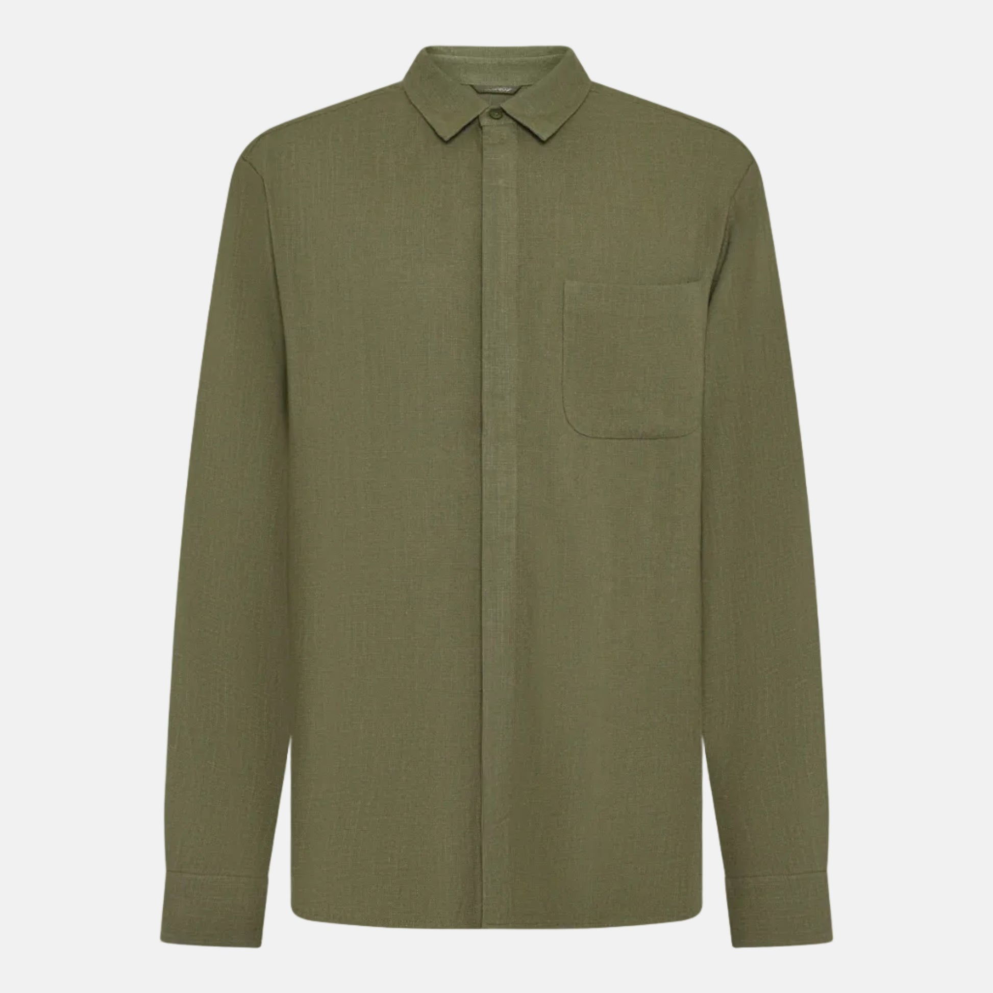 Linen & EcoVero Mix Shirt Burned Olive