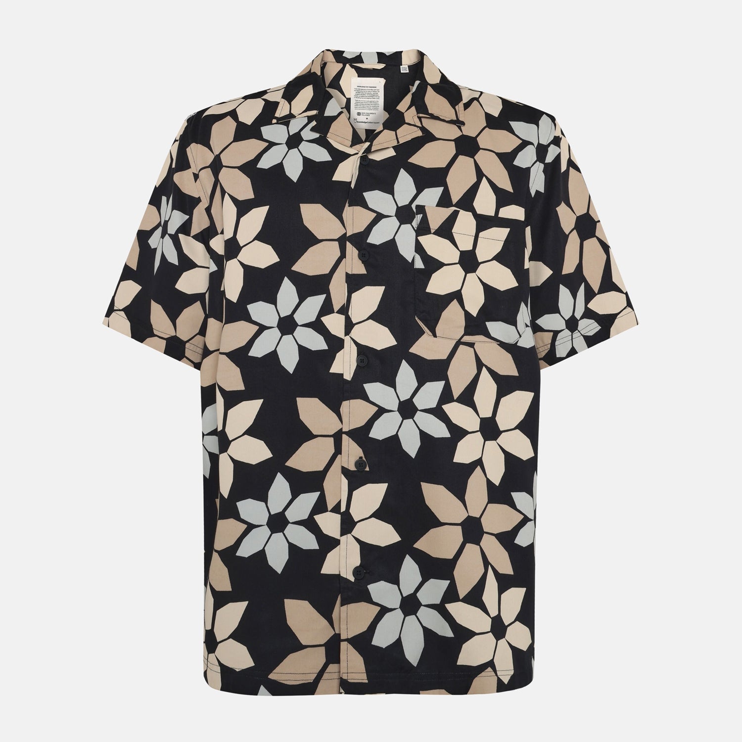Wave Tencel Relaxed Short Sleeve Shirt Black