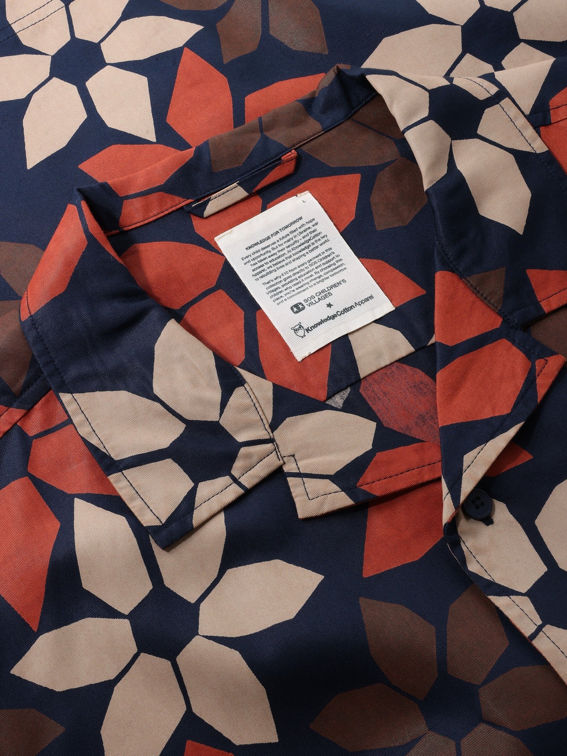 Wave Tencel Relaxed Short Sleeve Shirt Red