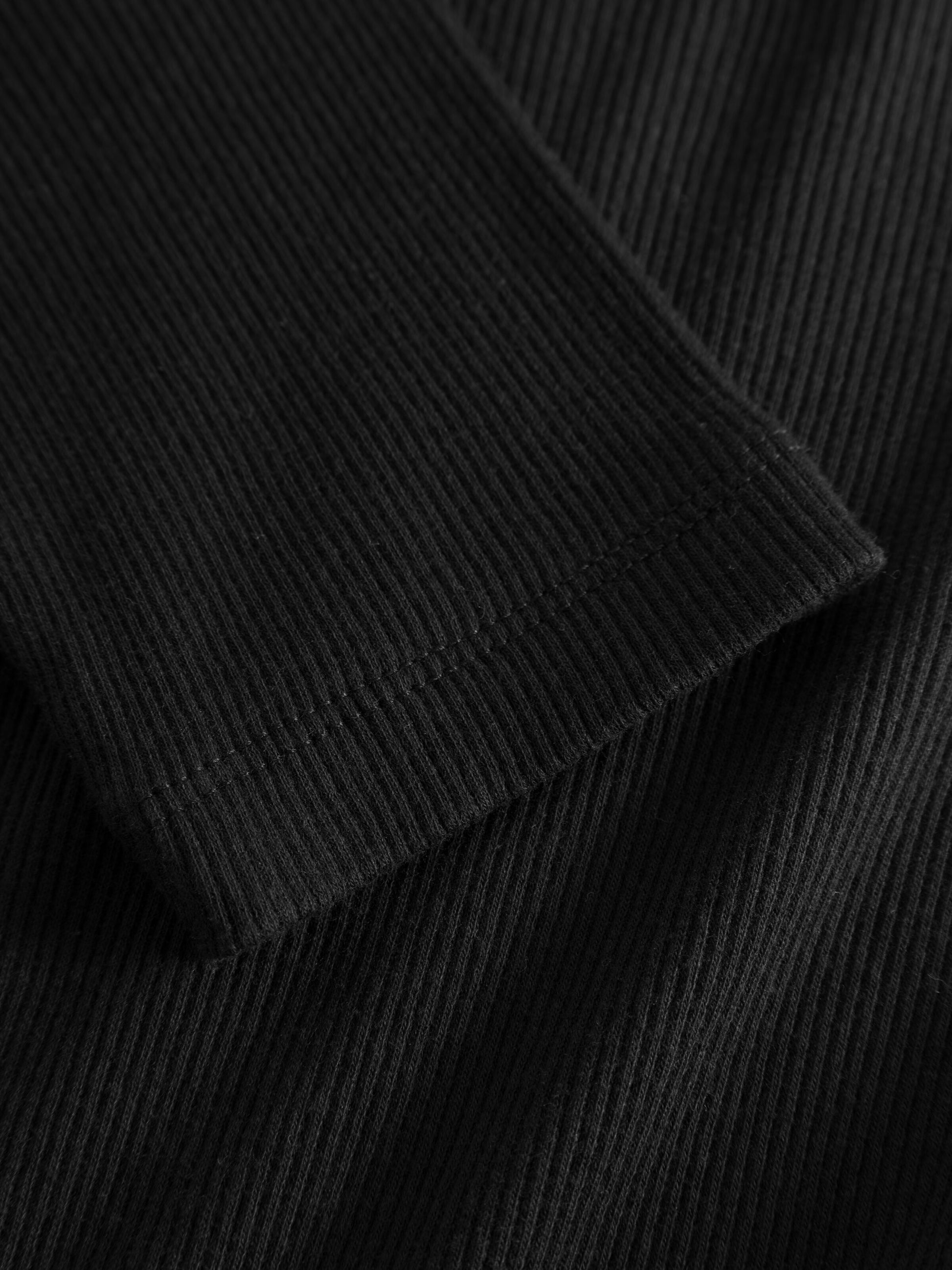 Ribbad T-shirt Dam Jet Black