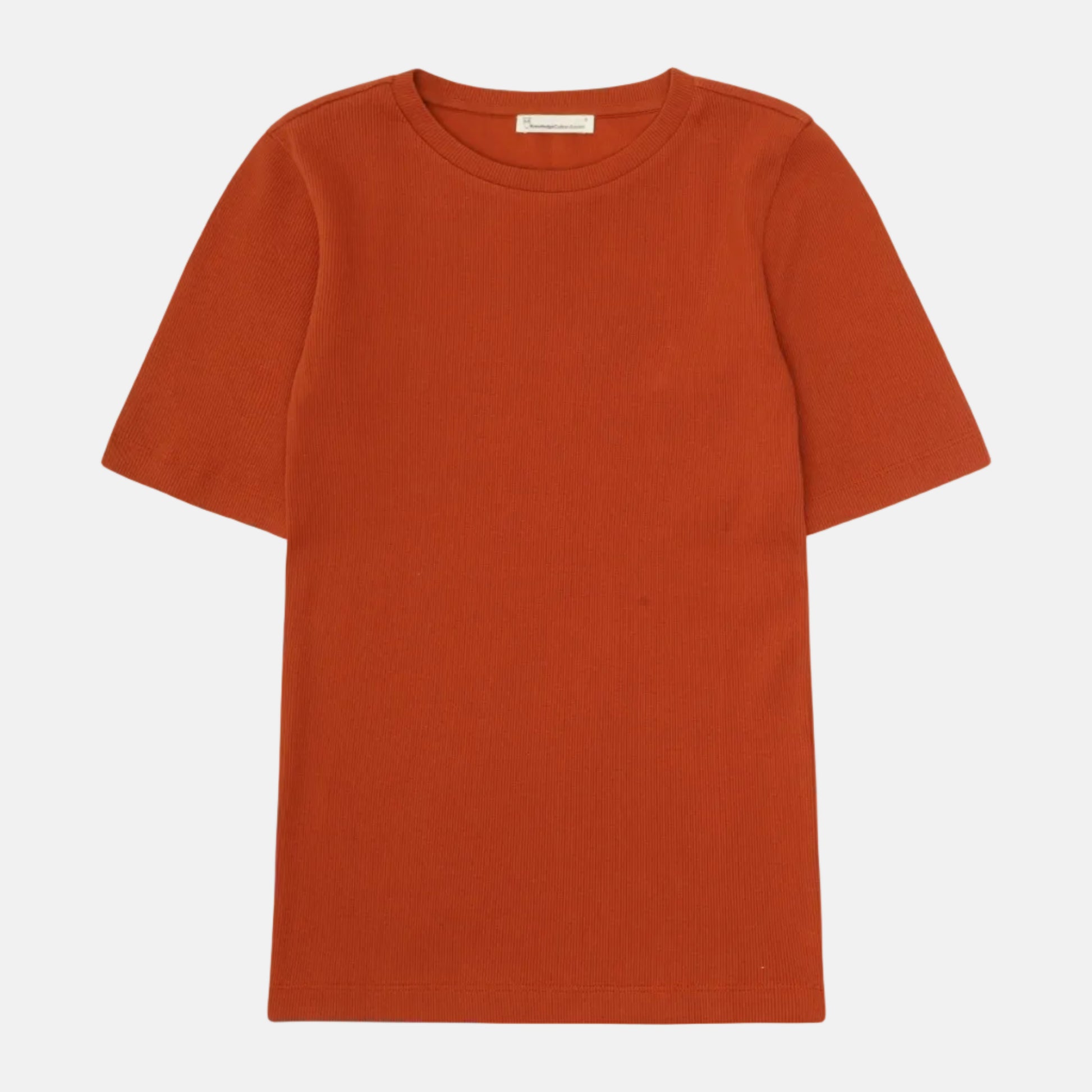 Rib T-shirt Organic Cotton Burnt Brick