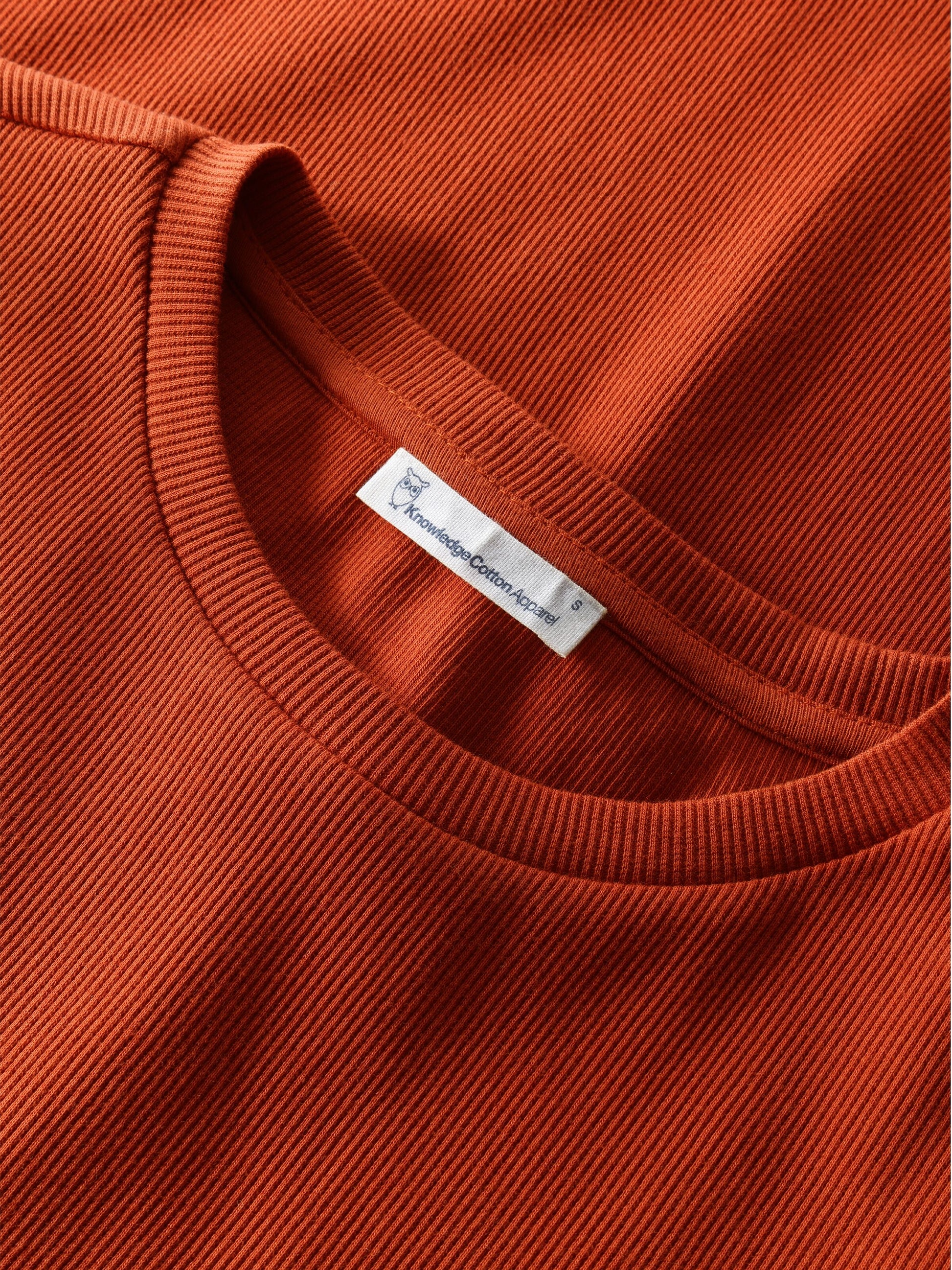 Rib T-shirt Organic Cotton Burnt Brick