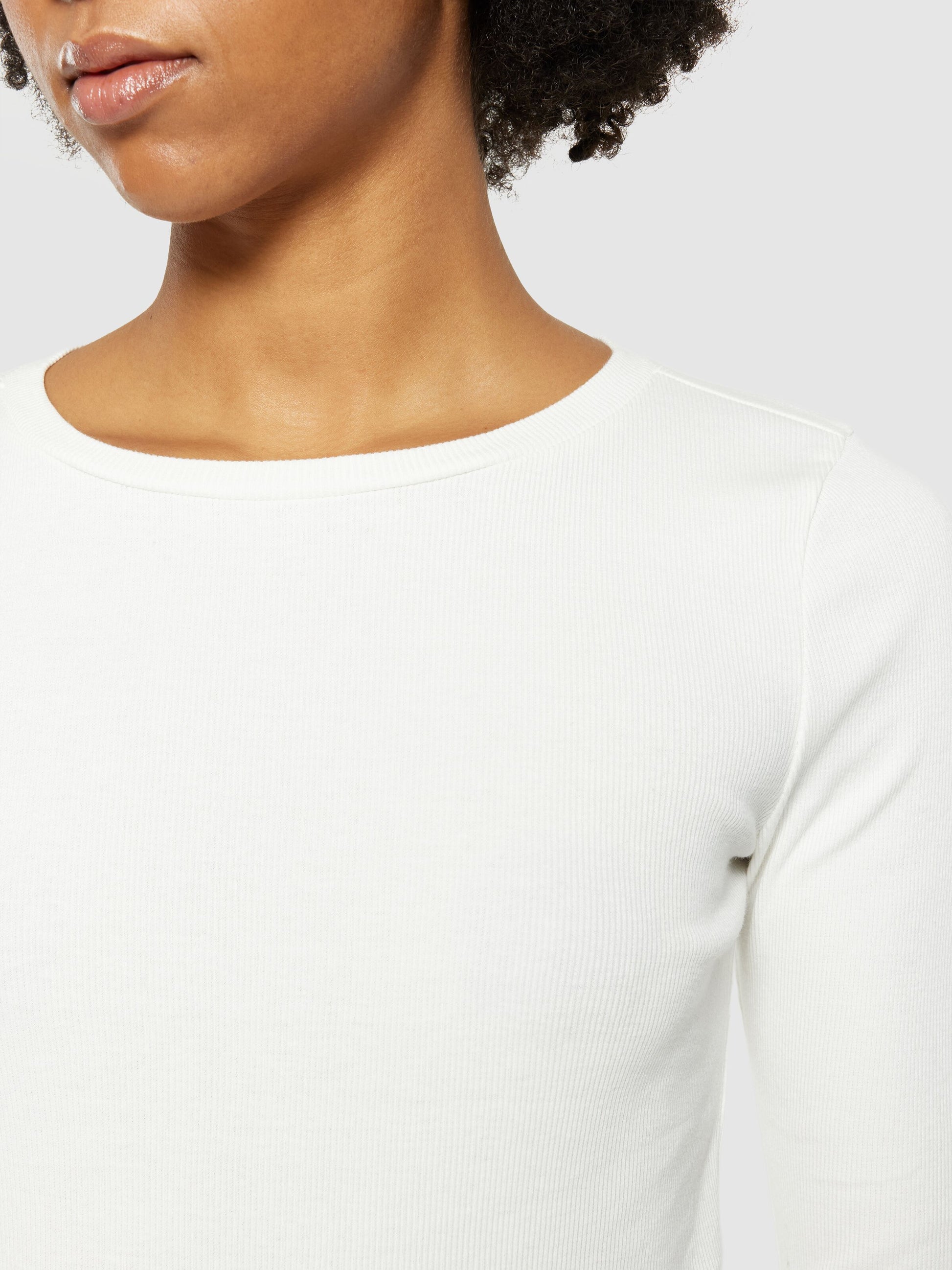 Rib Scoop Neck Organic Cotton Star White