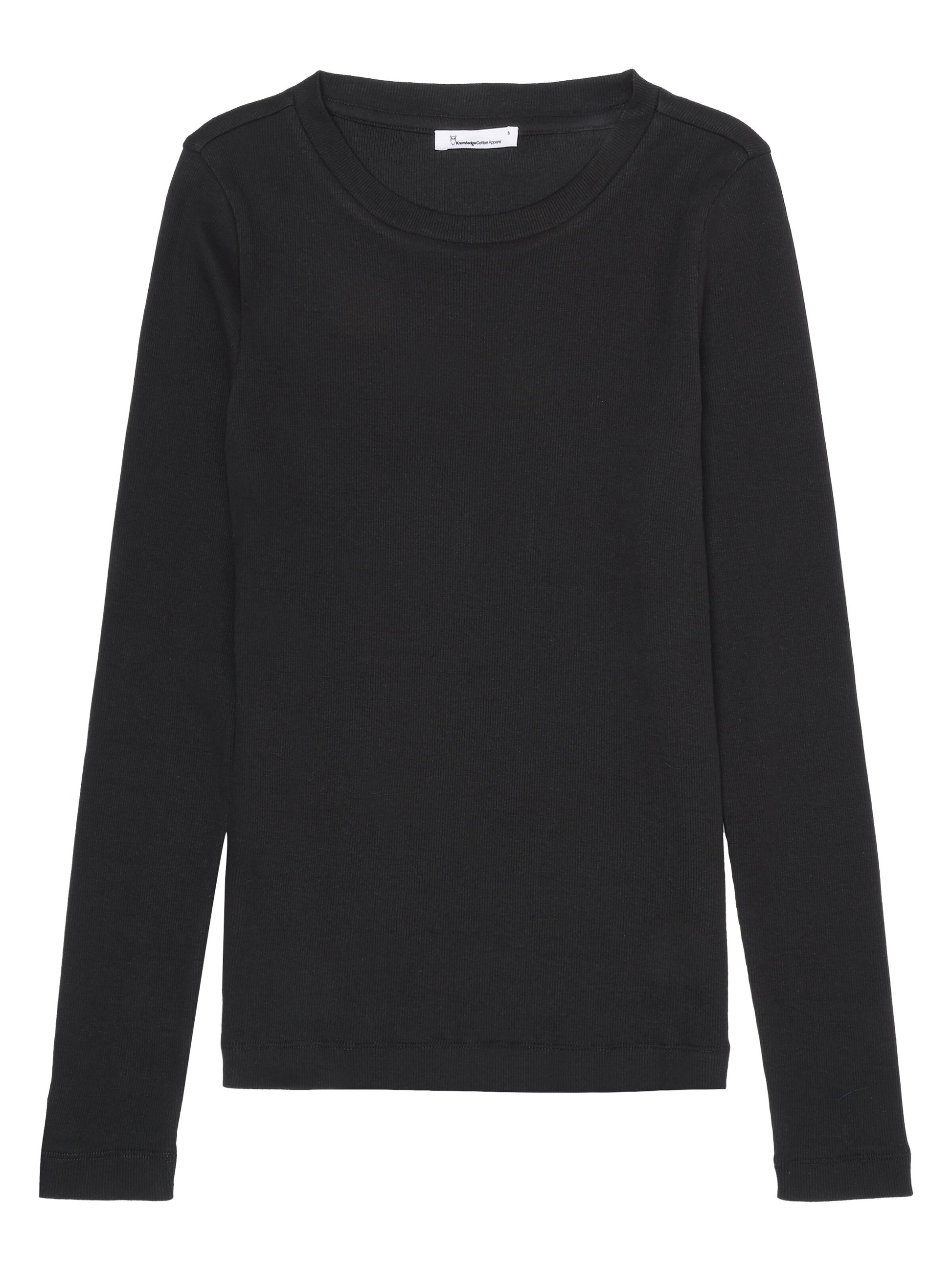 Rib Scoop Neck Organic Cotton Jet black