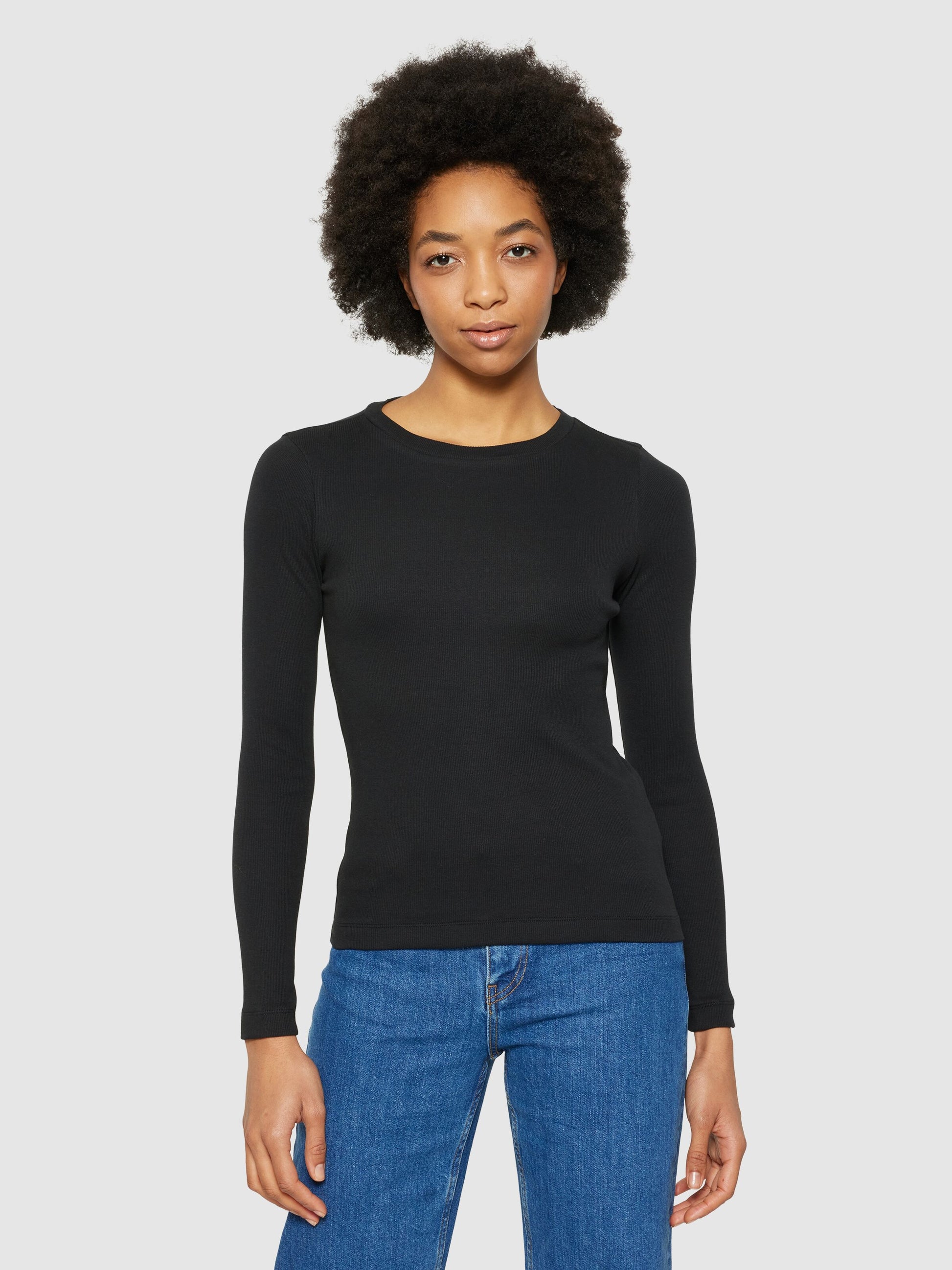 Rib Scoop Neck Organic Cotton Jet black