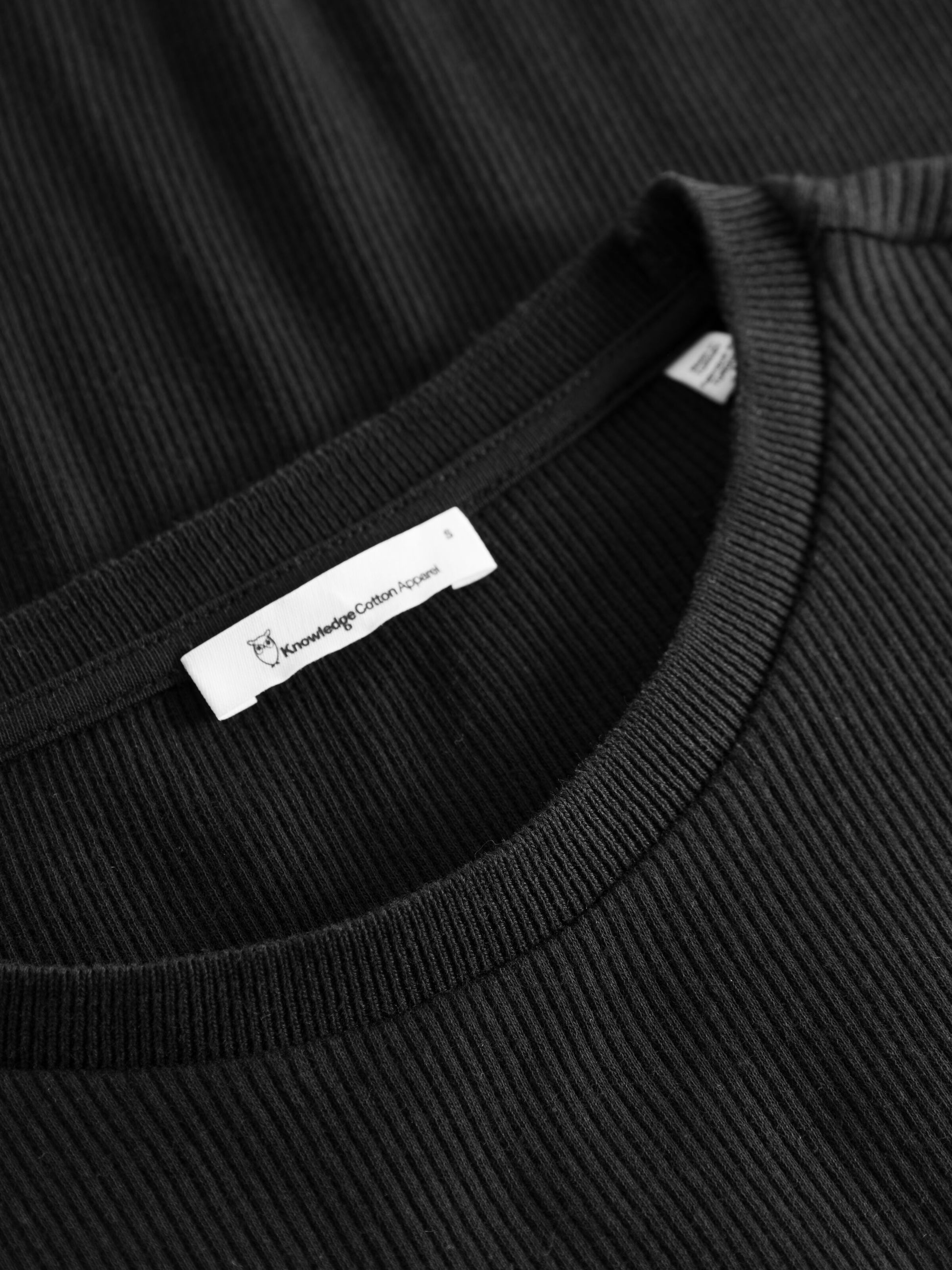 Rib Scoop Neck Organic Cotton Jet black
