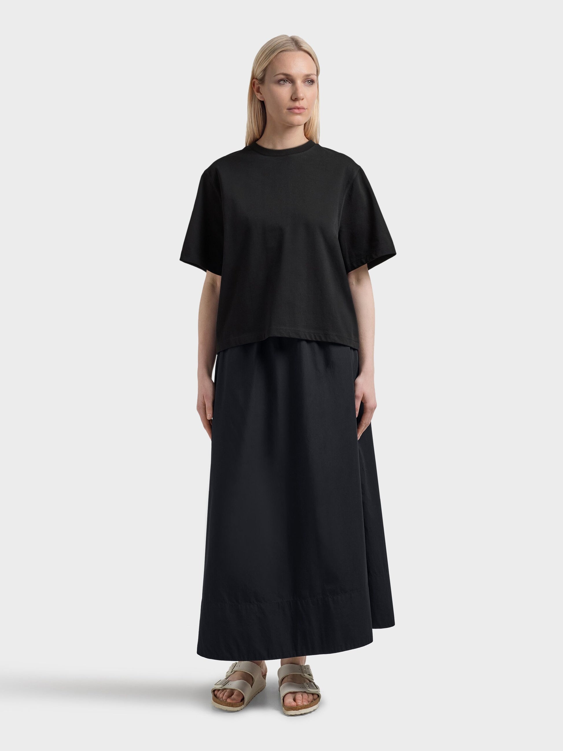Relaxed T-shirt Dam Ekologisk Bomull Jet Black