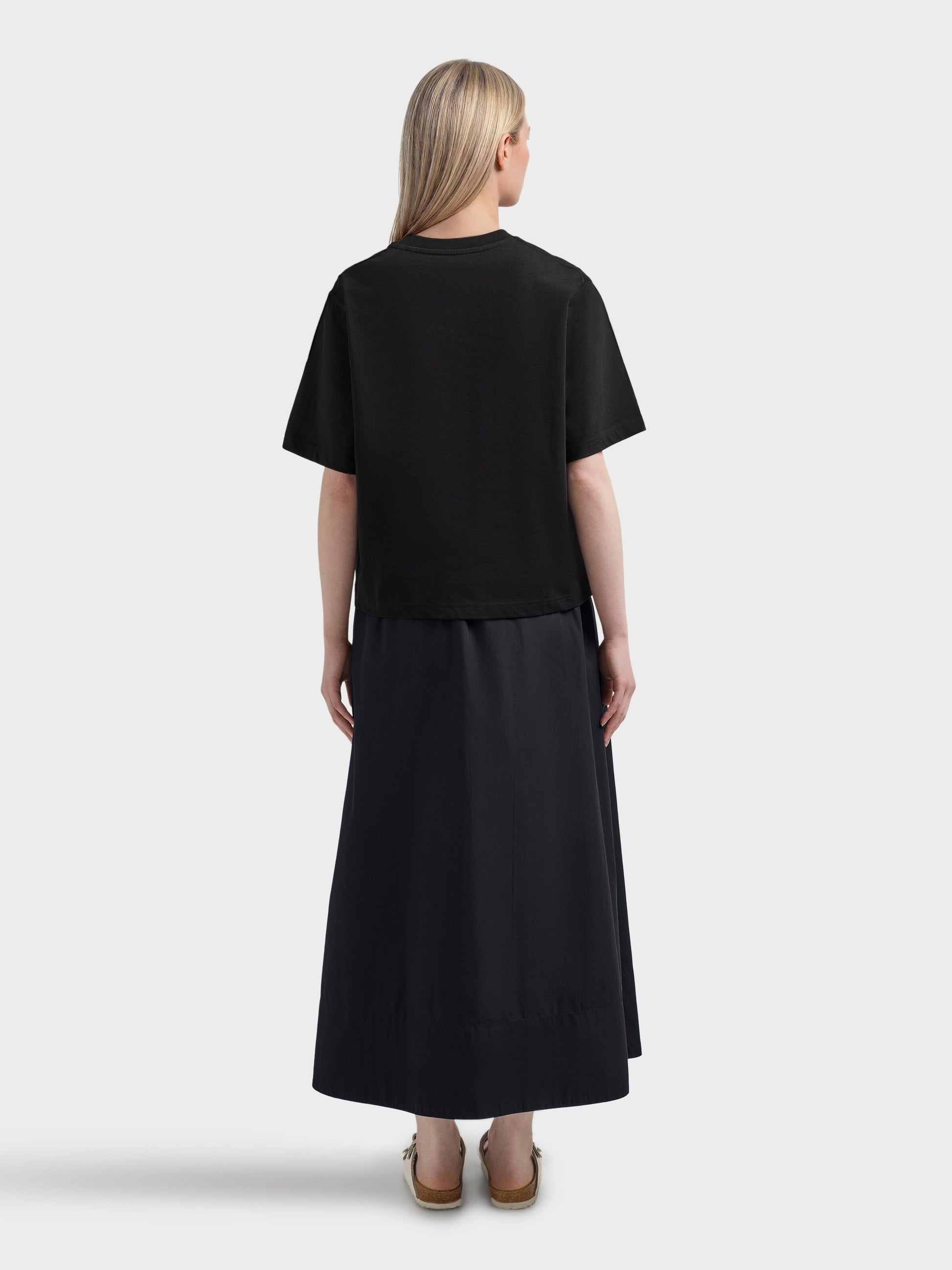Relaxed T-shirt Dam Ekologisk Bomull Jet Black