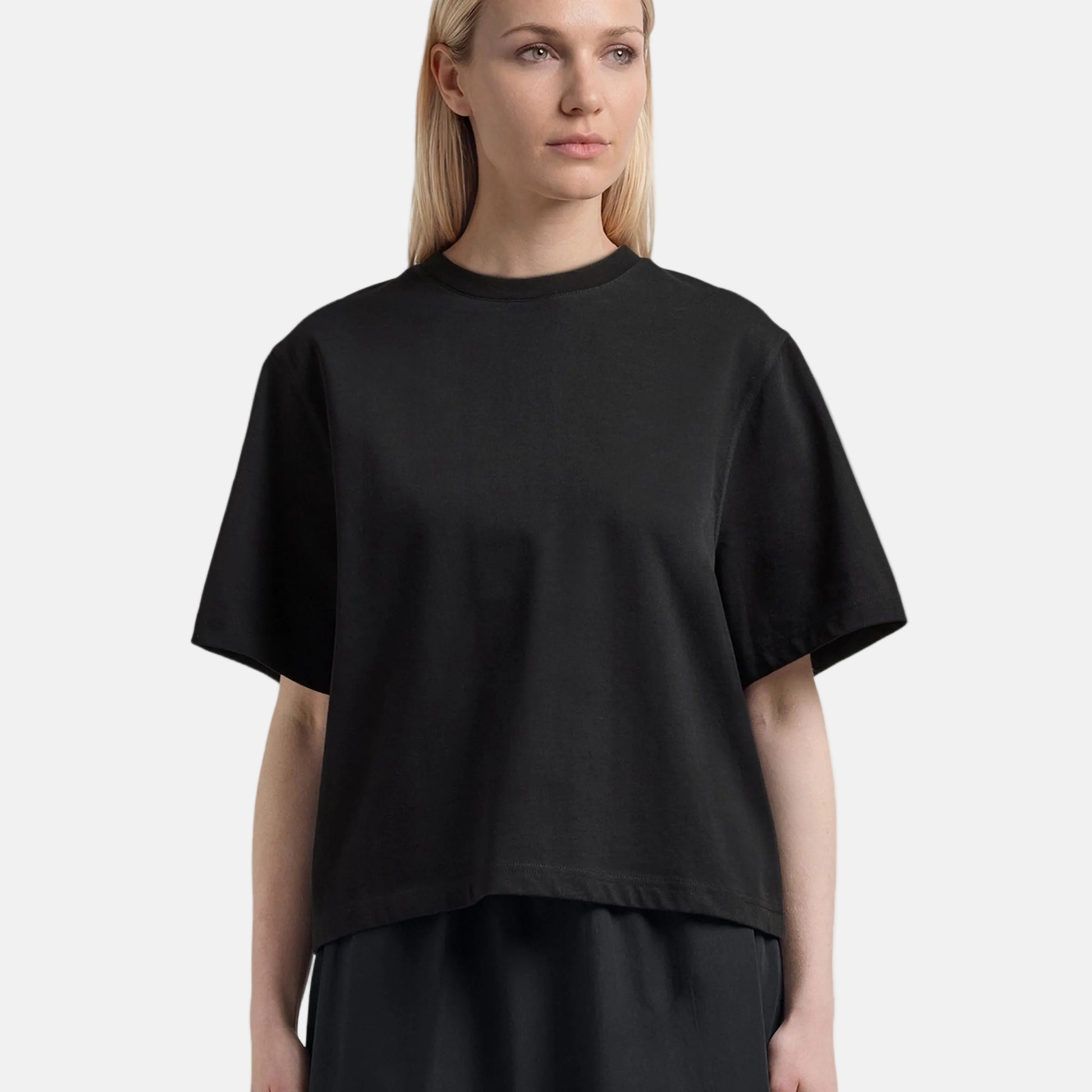 Relaxed T-shirt Dam Ekologisk Bomull Jet Black