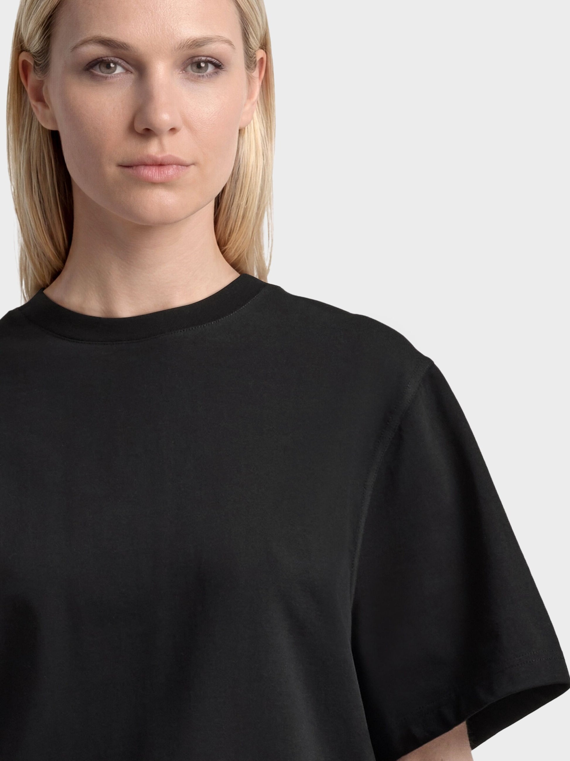 Relaxed T-shirt Dam Ekologisk Bomull Jet Black