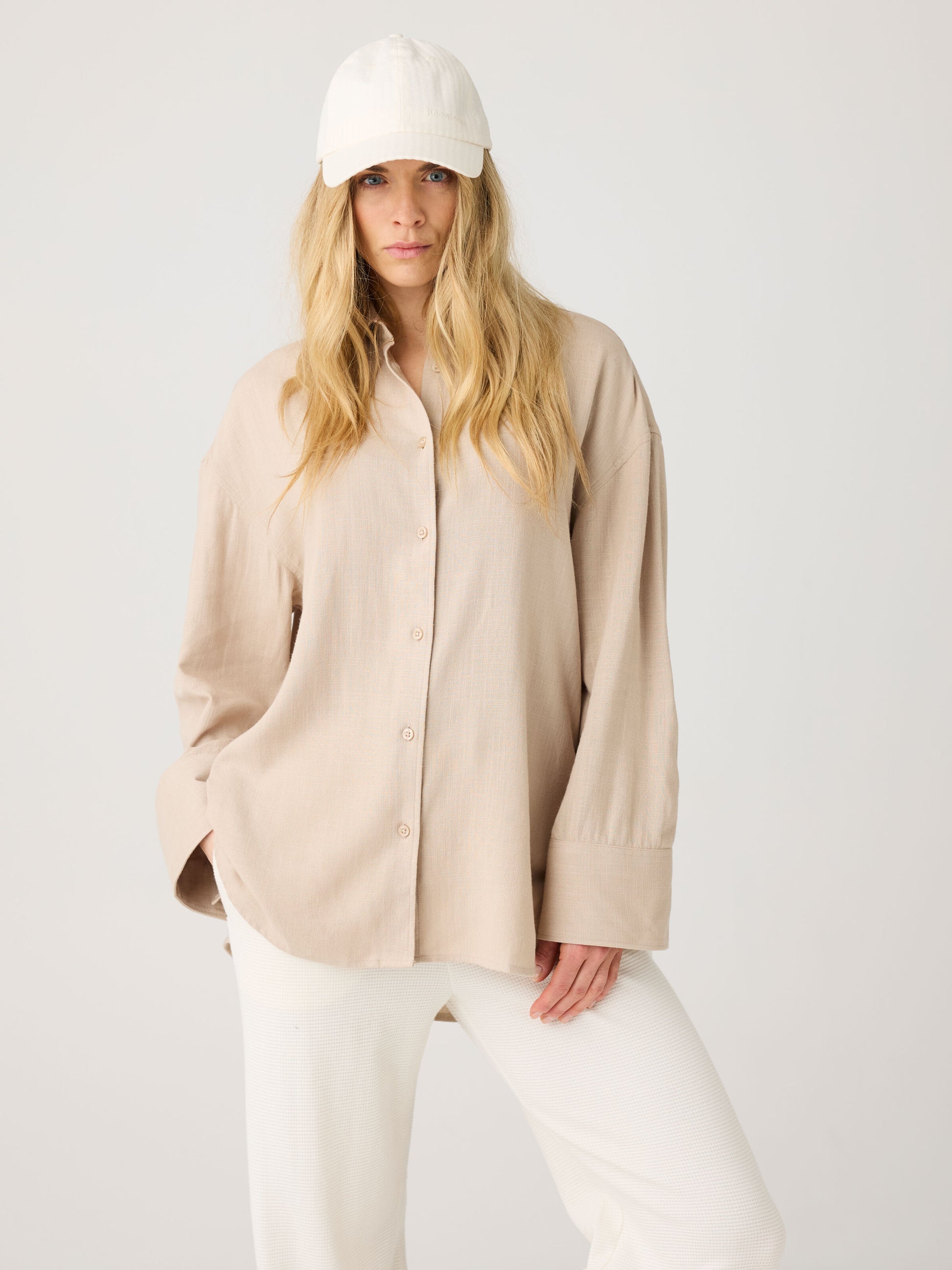 Linen & EcoVero Relaxed Shirt Light Feather Gray