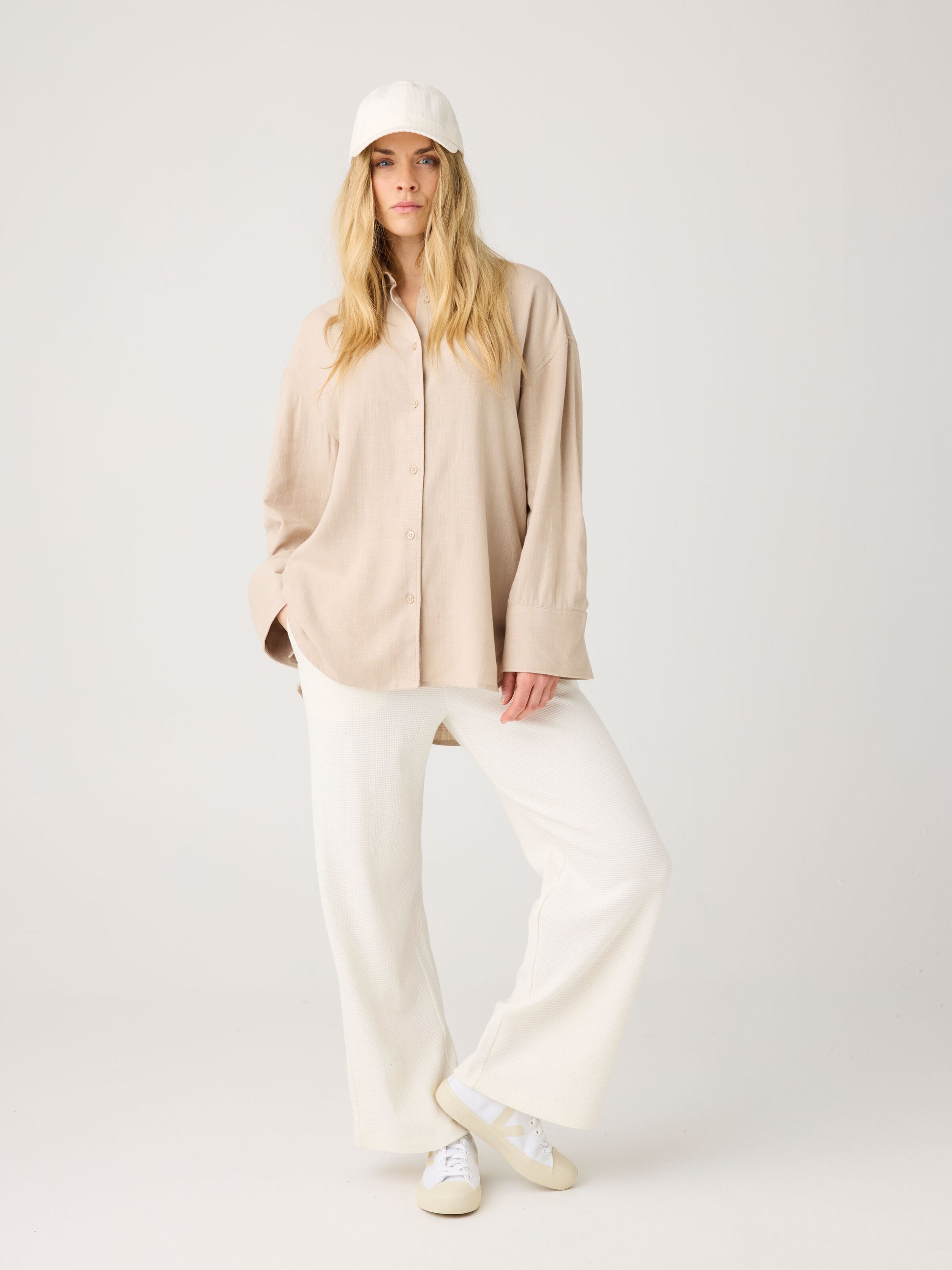 Linen & EcoVero Relaxed Shirt Light Feather Gray
